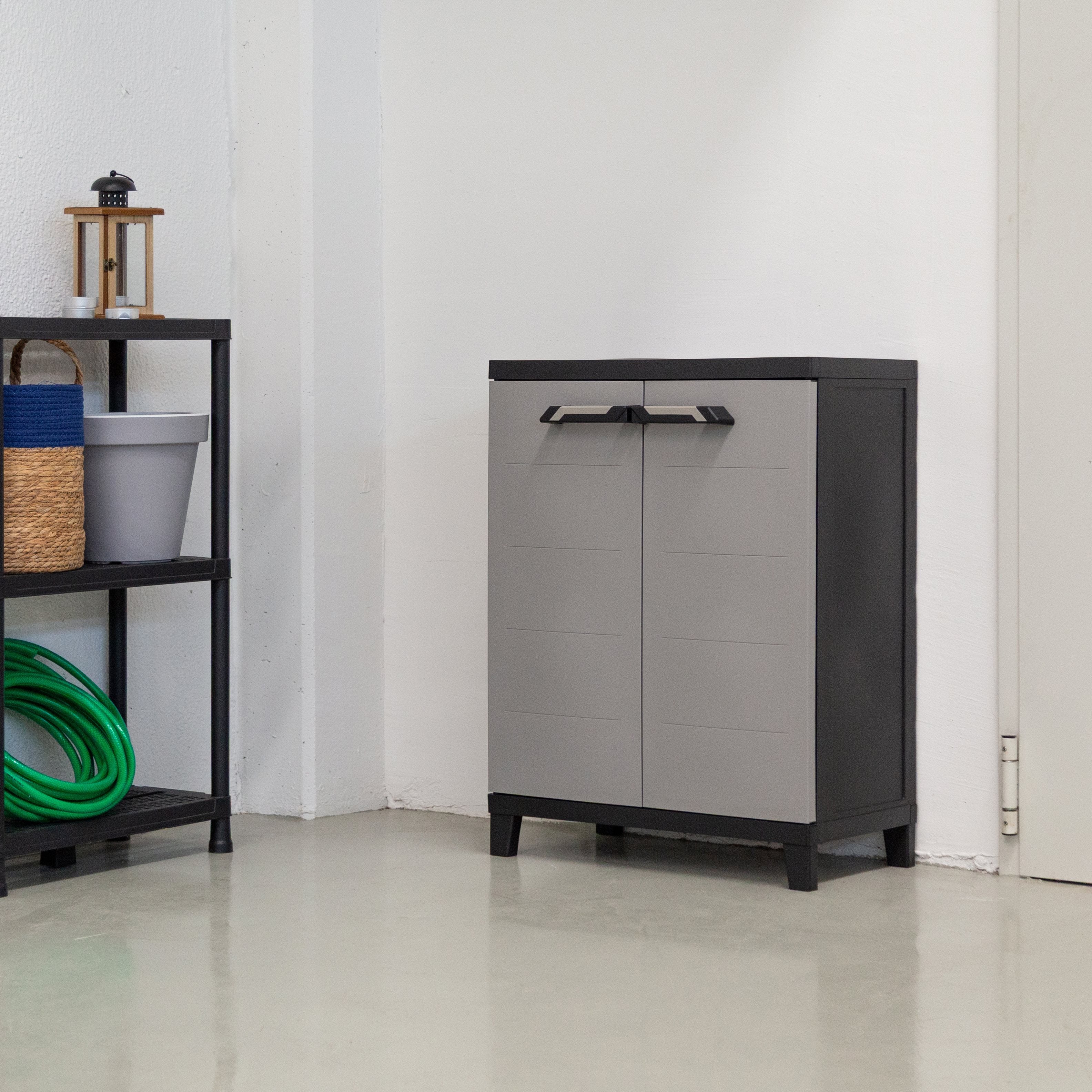 TOOMAX - Armadio Basso Prime Antracite Scuro/Grigio Tortora h88x66x40 cm