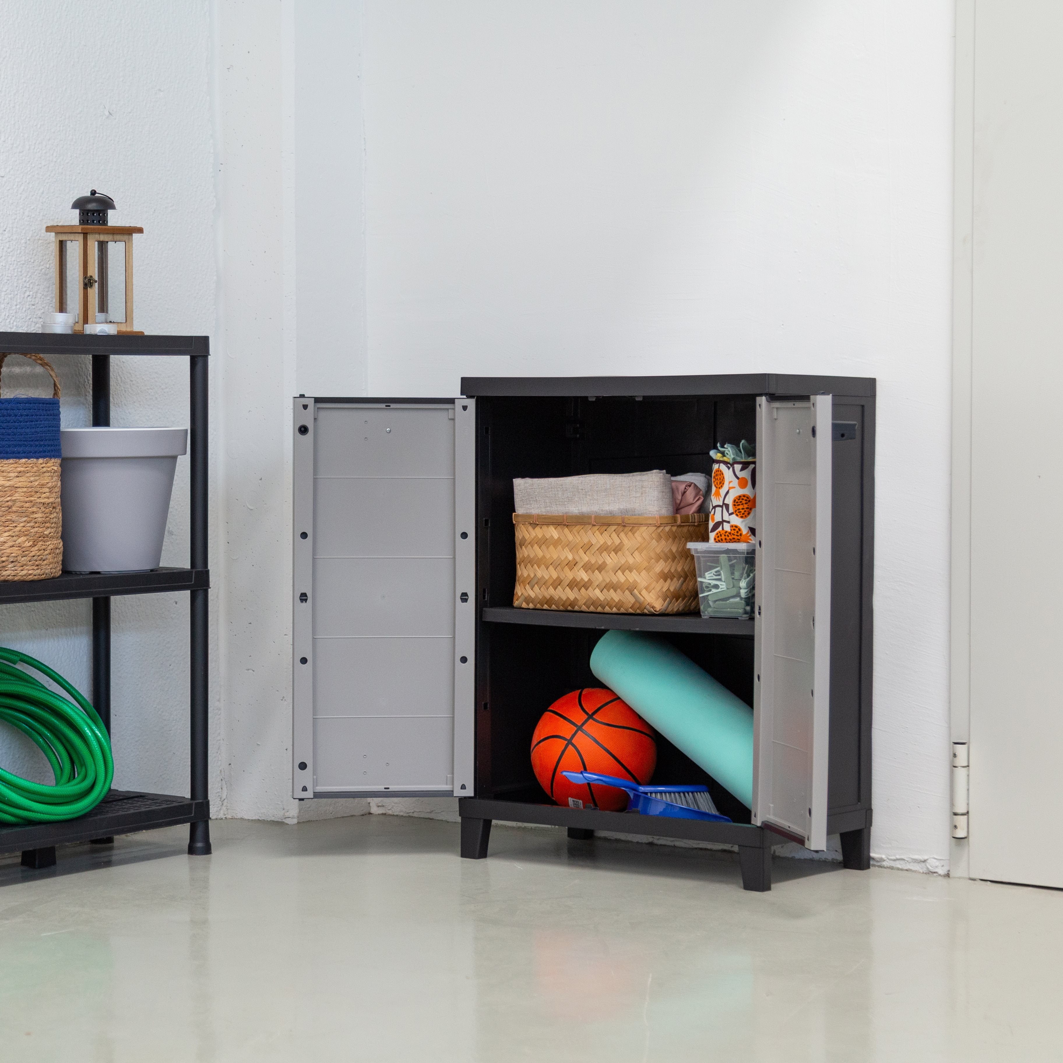 TOOMAX - Armadio Basso Prime Antracite Scuro/Grigio Tortora h88x66x40 cm