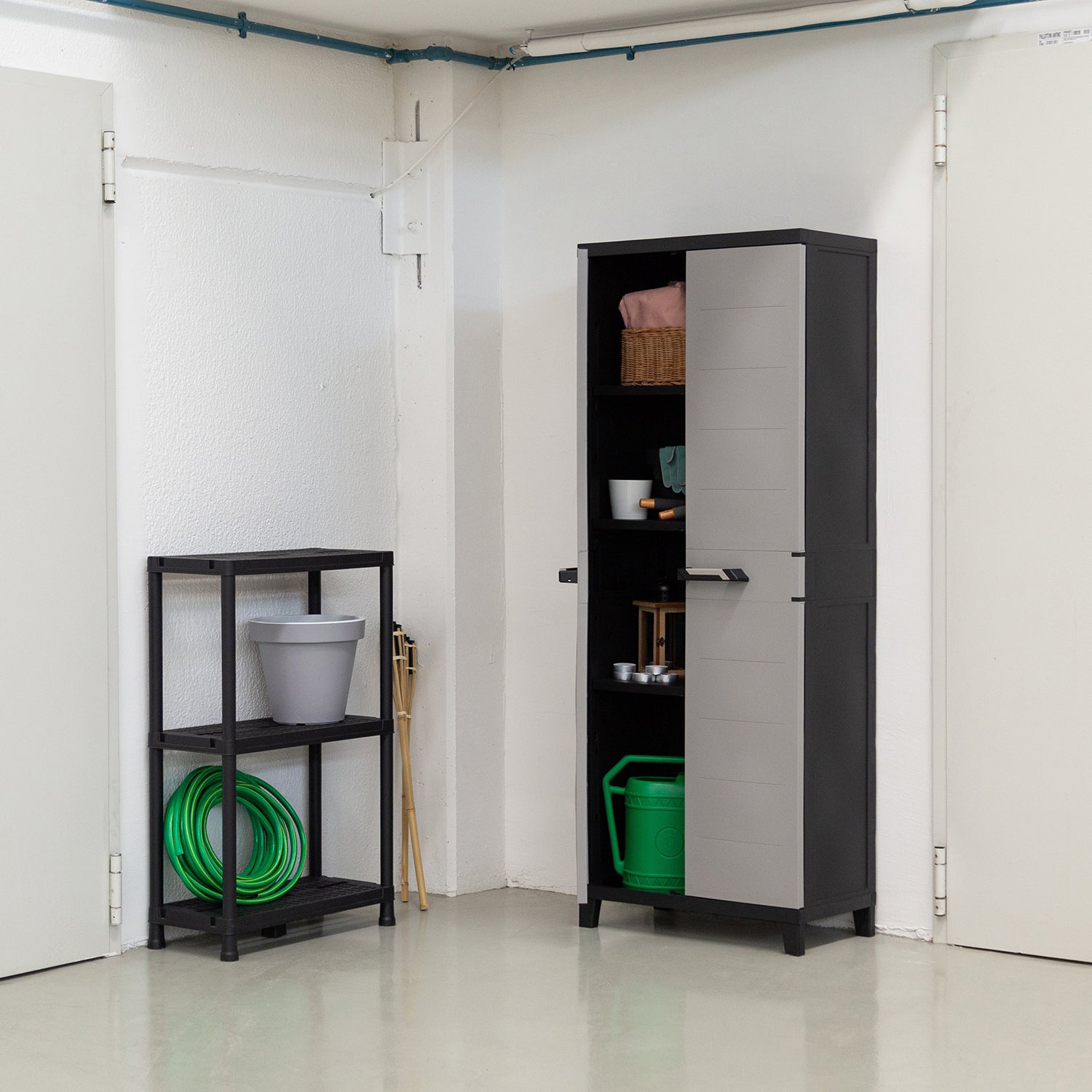 TOOMAX - Armadio Tuttopiani Prime Antracite Scuro/Grigio Tortora h172x66x40 cm