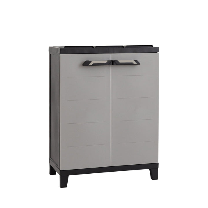 TOOMAX - Armadio per raccolta differenziata Prime 3 Scomparti Antracite Scuro/Grigio Tortora h88x66x40 cm