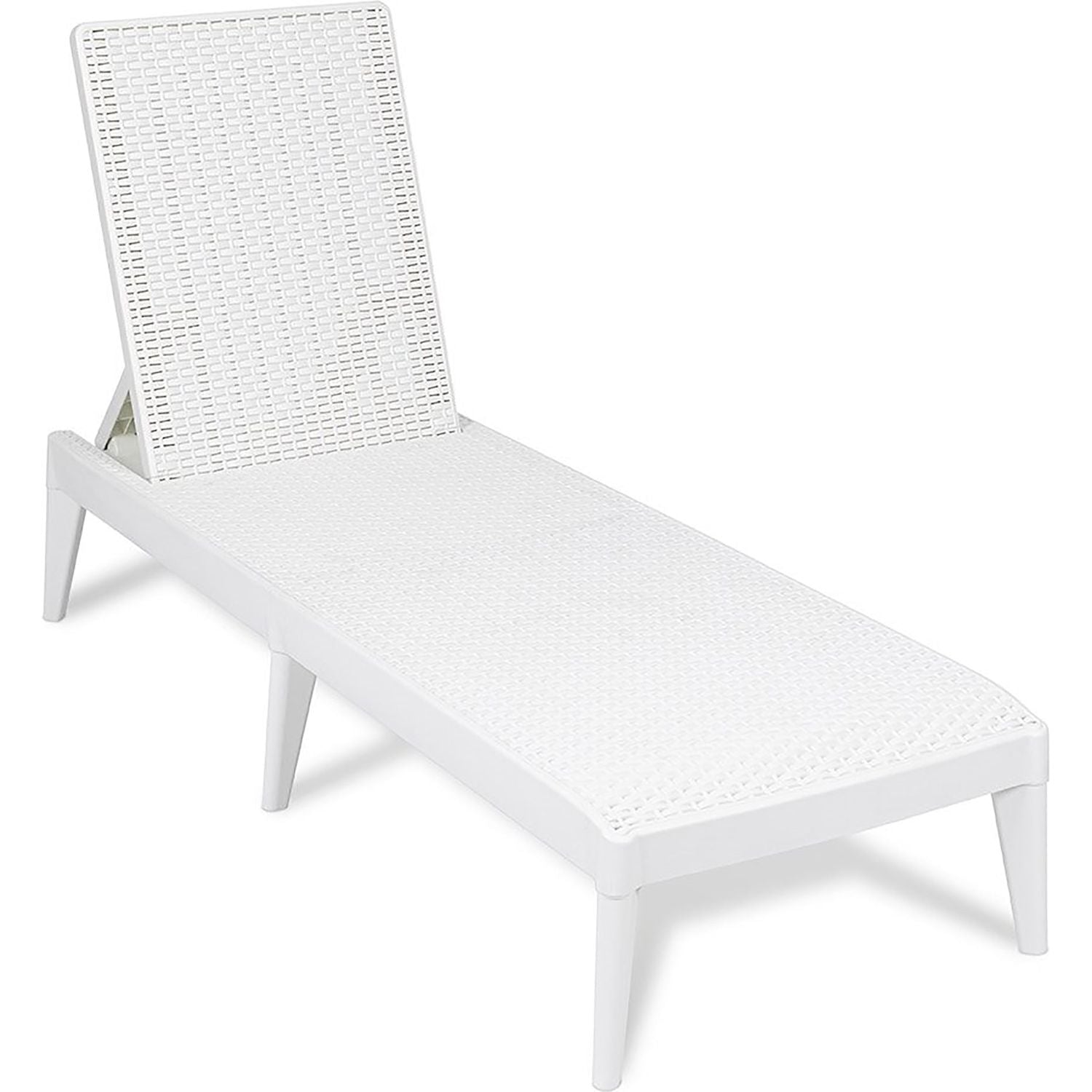 TOOMAX - Lettino da esterno Numana Effetto Rattan Bianco con schienale regolabile - h29x186x60 cm