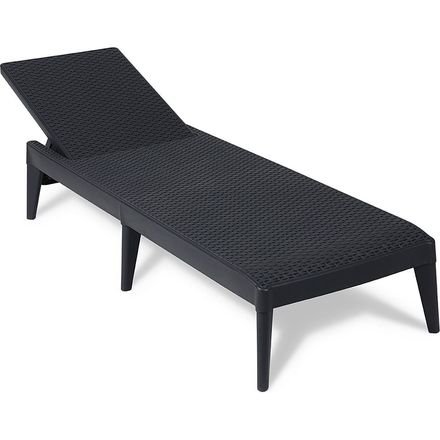 TOOMAX - Lettino da esterno Numana Effetto Rattan Antracite con schienale regolabile - h29x186x60 cm