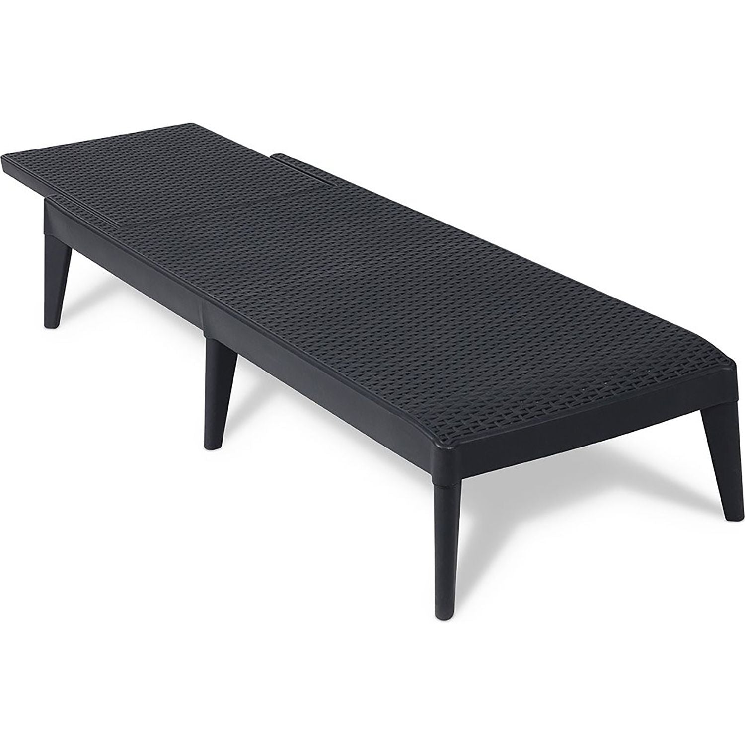 TOOMAX - Lettino da esterno Numana Effetto Rattan Antracite con schienale regolabile - h29x186x60 cm