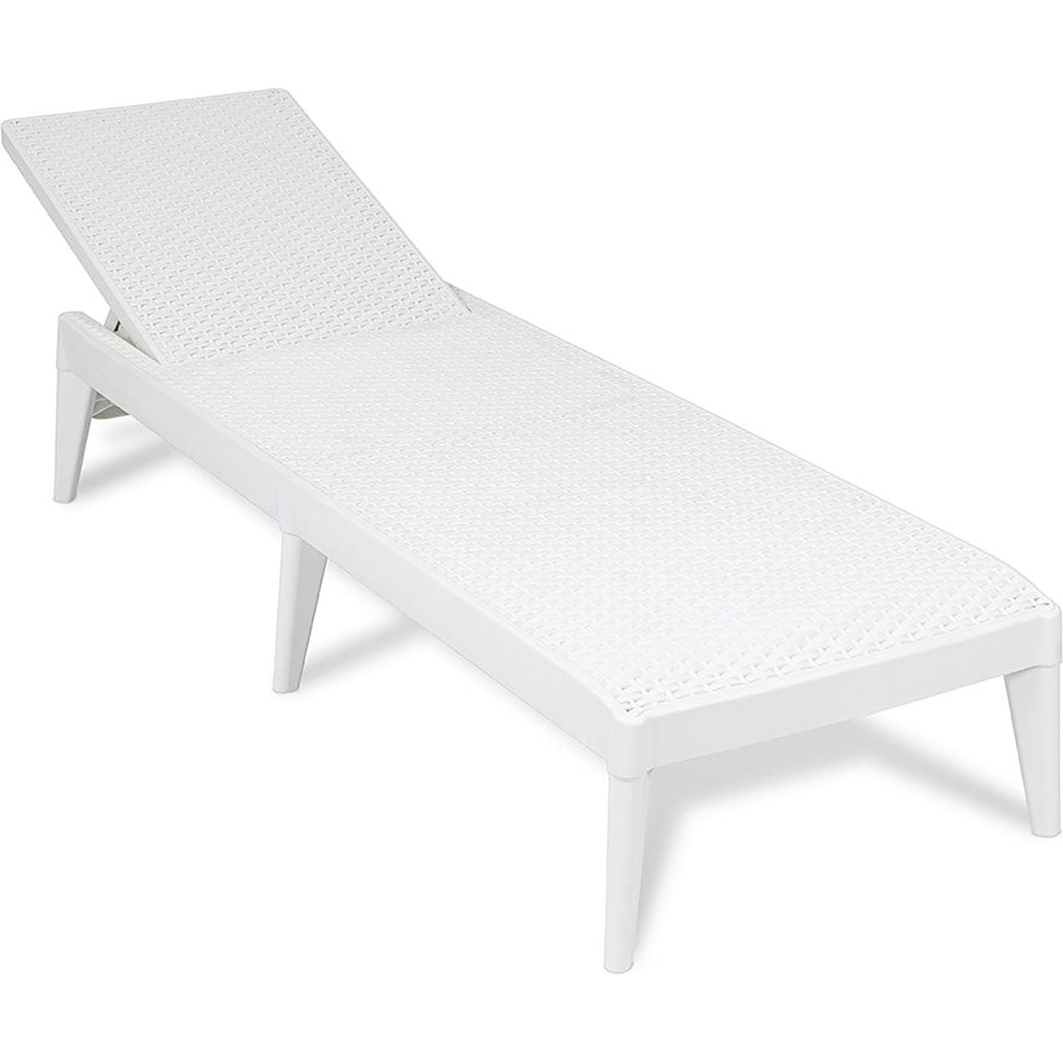 TOOMAX - Lettino da esterno Numana Effetto Rattan Bianco con schienale regolabile - h29x186x60 cm