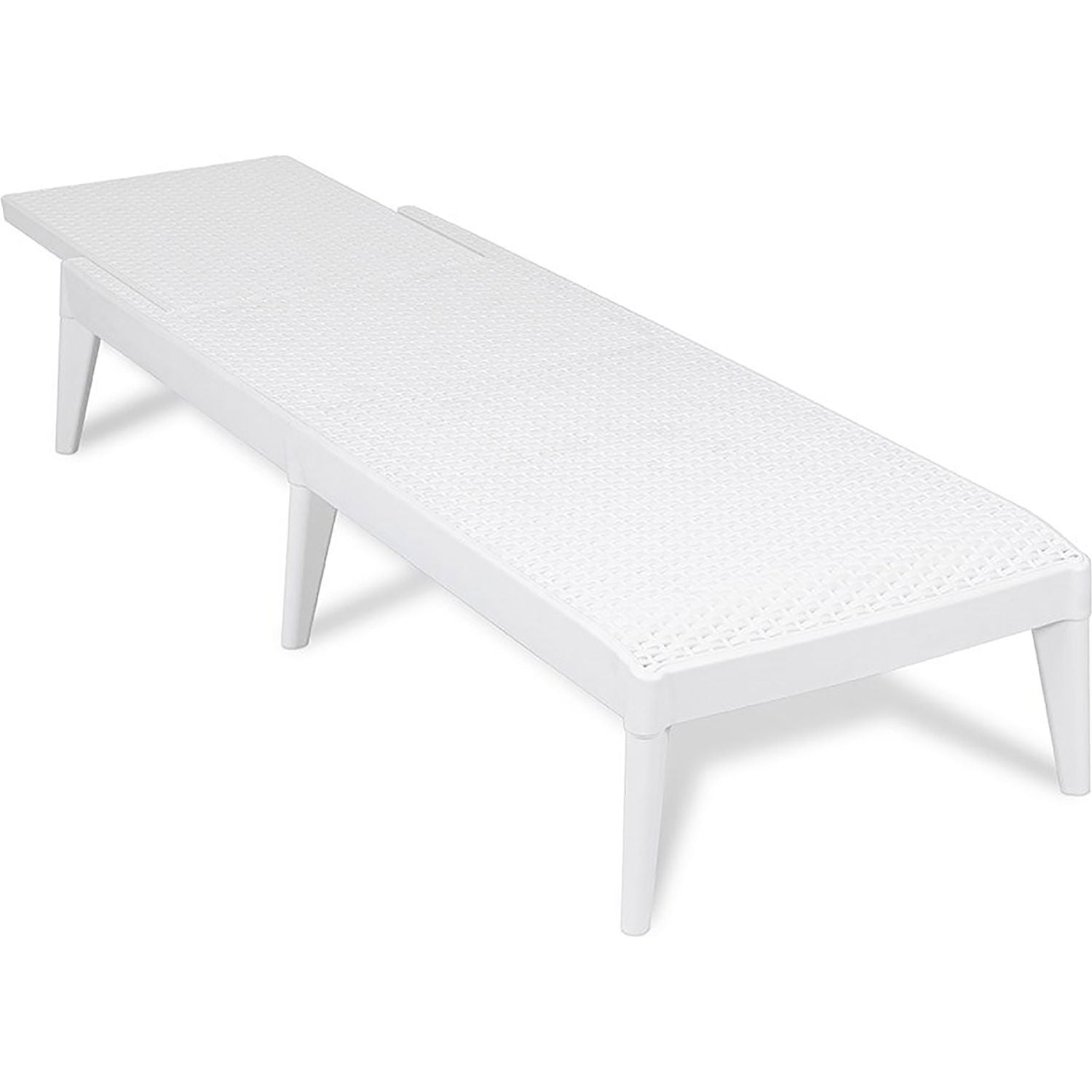 TOOMAX - Lettino da esterno Numana Effetto Rattan Bianco con schienale regolabile - h29x186x60 cm