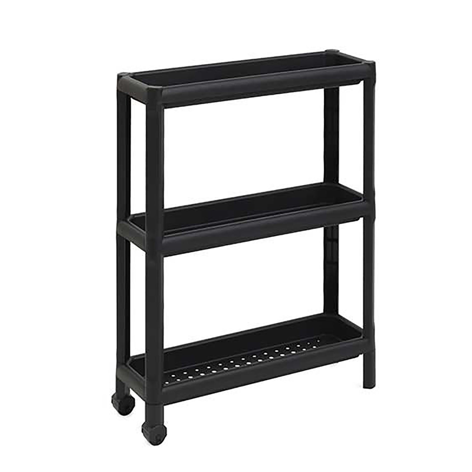 DEA HOME - Carrello Salvaspazio 3 Ripiani Tina Nero - h71x53x17 cm