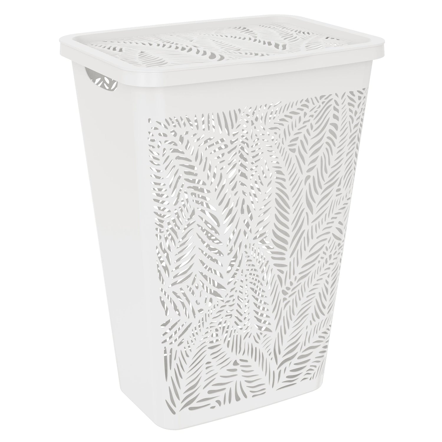 DEA HOME - Cesta Portabiancheria Jungle Hamper Bianca 55 litri - h59x41,5x34 cm