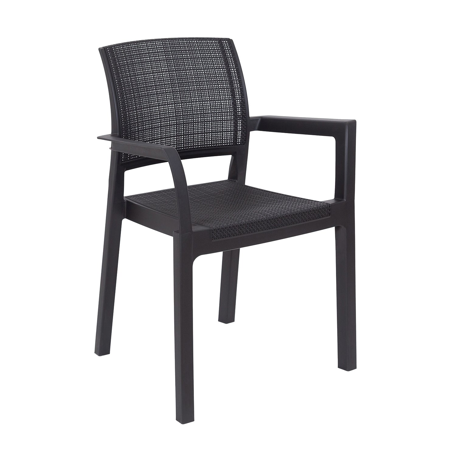 TOOMAX - Sedia da esterno Alba Antracite finitura effetto Juta - h82,5x58,5x52,5 cm