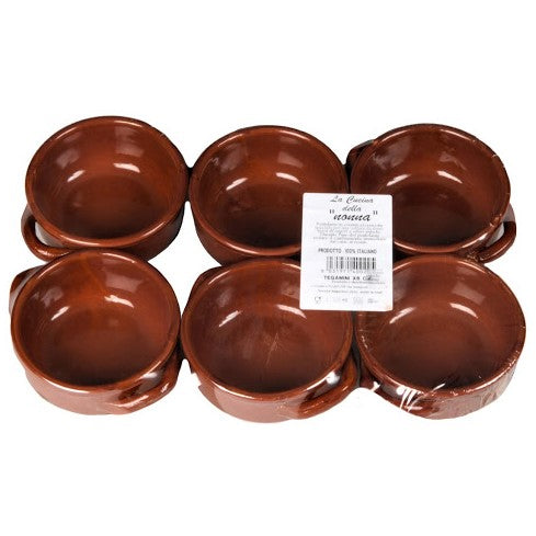 BARONE CERAMICHE - Set di 6 Tegamini in Terracotta Linea La Cucina della Nonna diametro 12 cm