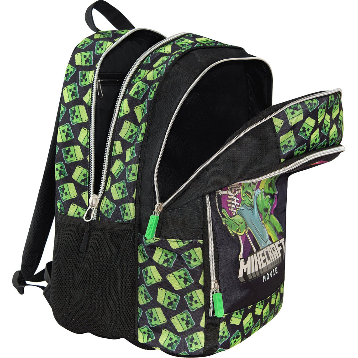 FC PANINI - Zaino Organizzato Minecraft Movie Nero/Verde
