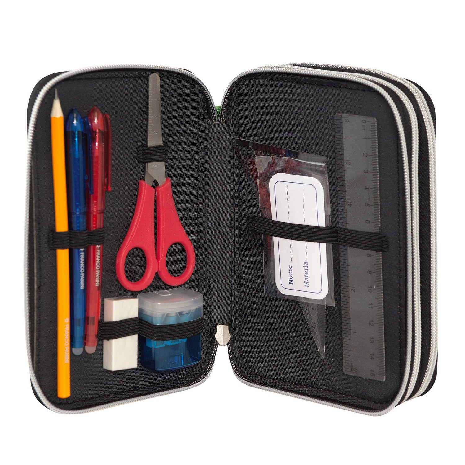 FC PANINI - Astuccio Minecraft Movie 3 Zip Nero/Verde