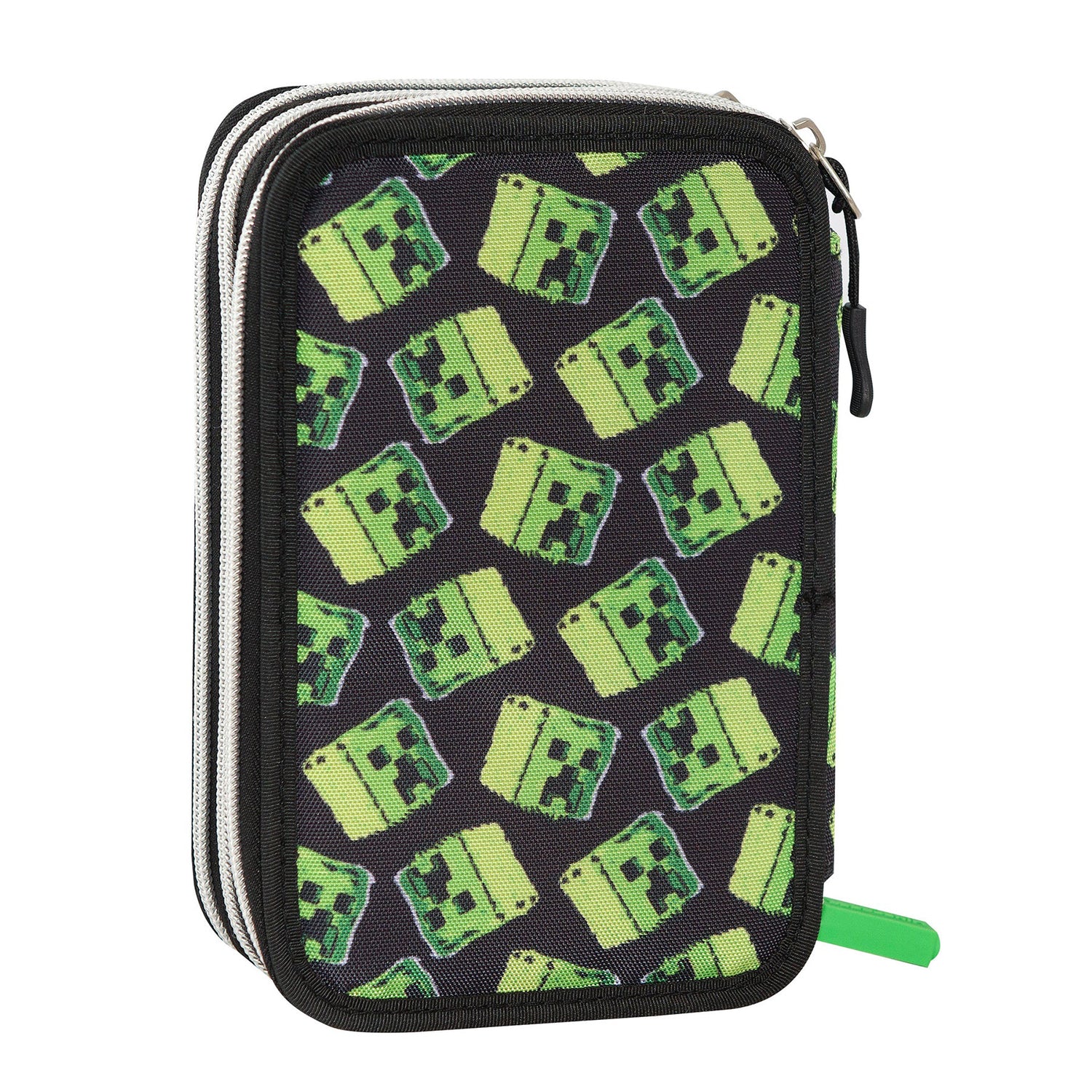 FC PANINI - Astuccio Minecraft Movie 3 Zip Nero/Verde