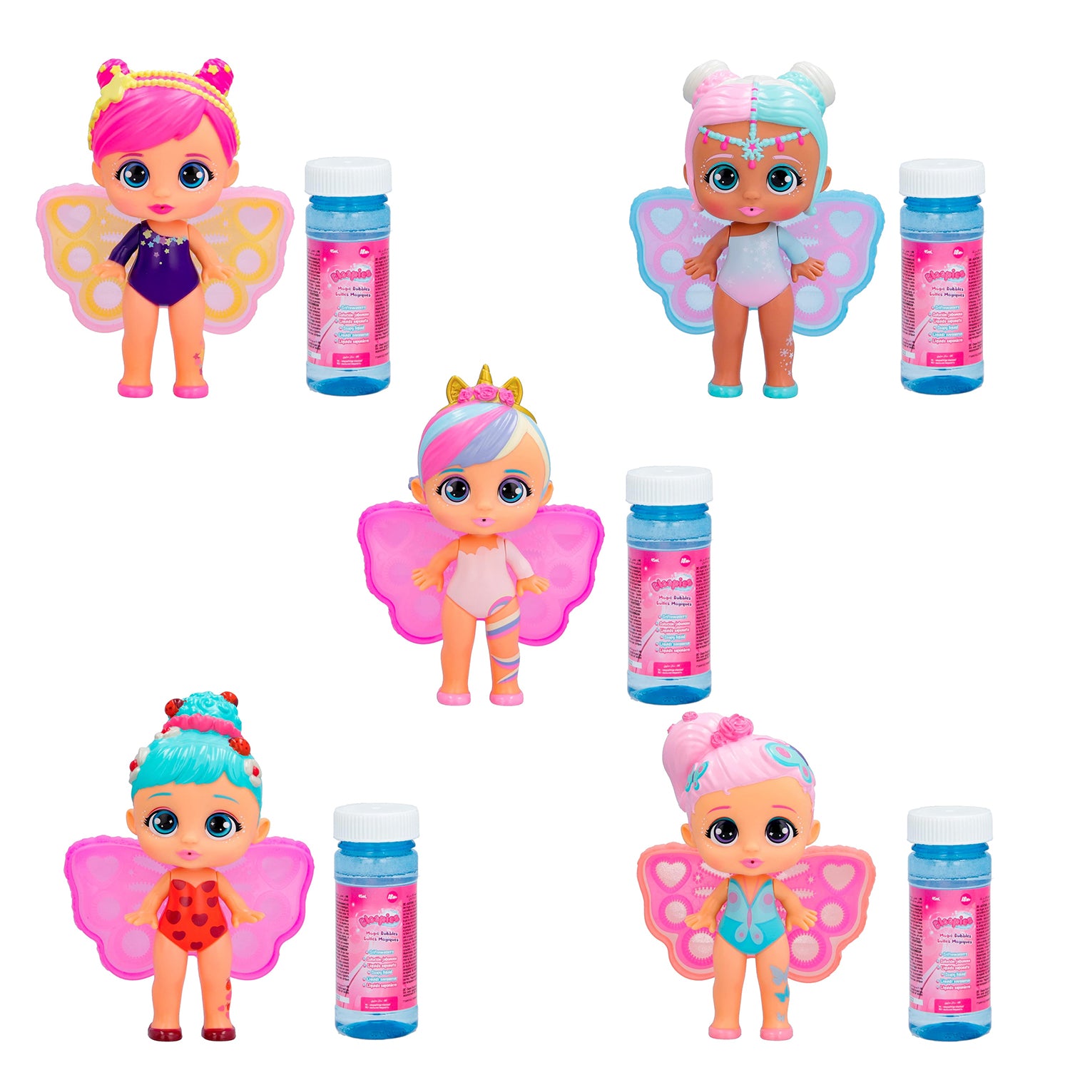 IMC TOYS - Bloopies Magic Bubbles – Bambole con Ali che Fanno Bolle (+18 mesi)