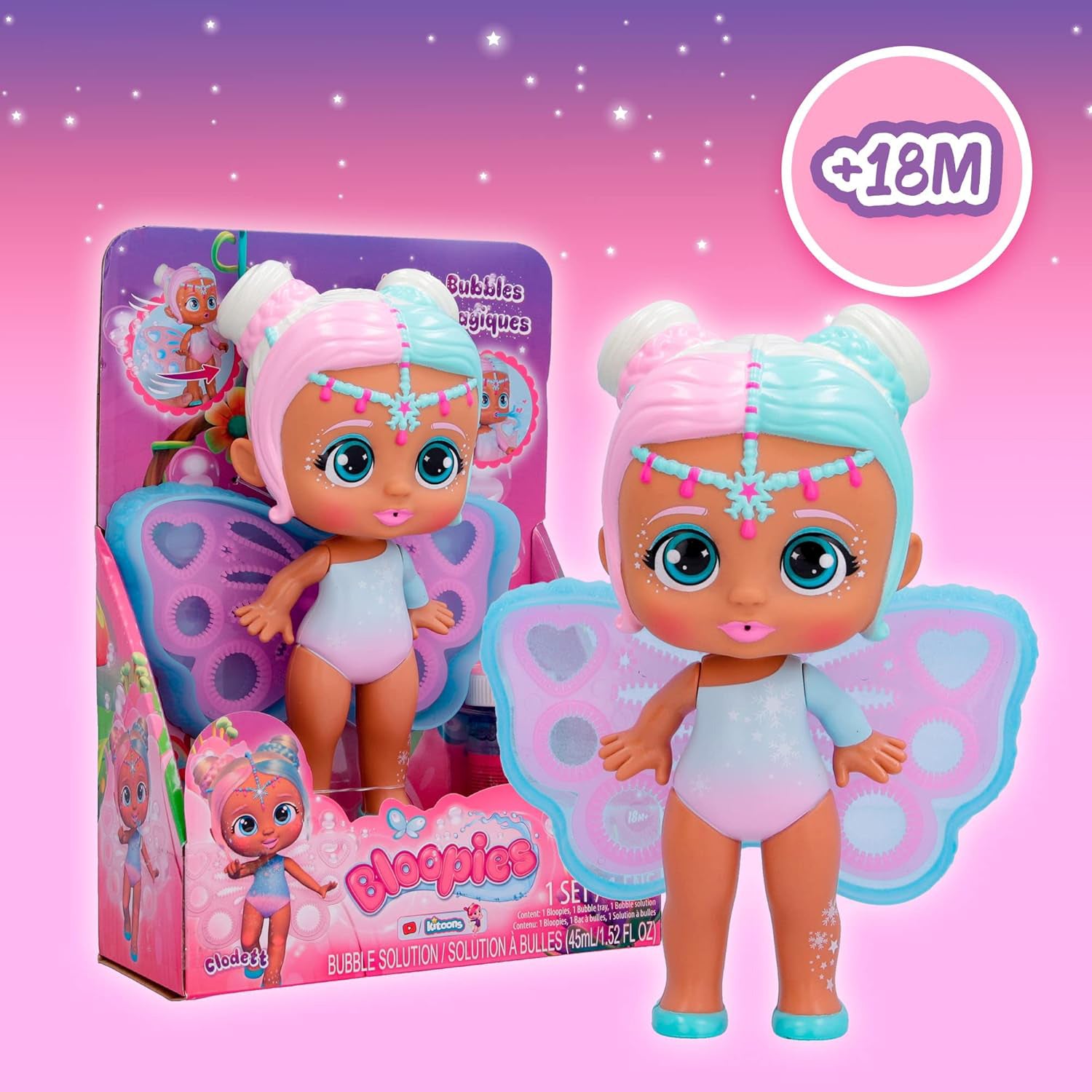 IMC TOYS - Bloopies Magic Bubbles – Bambole con Ali che Fanno Bolle (+18 mesi)