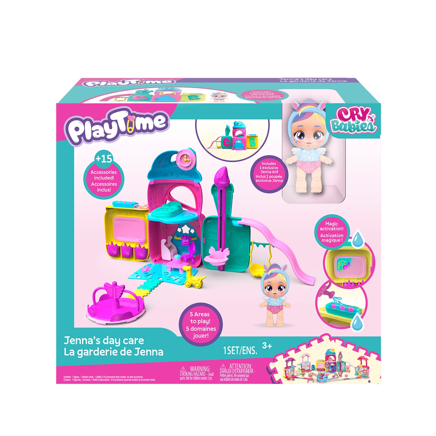 IMC TOYS - Cry Babies PlayTime L'Asilo di Jenna – Set Gioco con Bambola