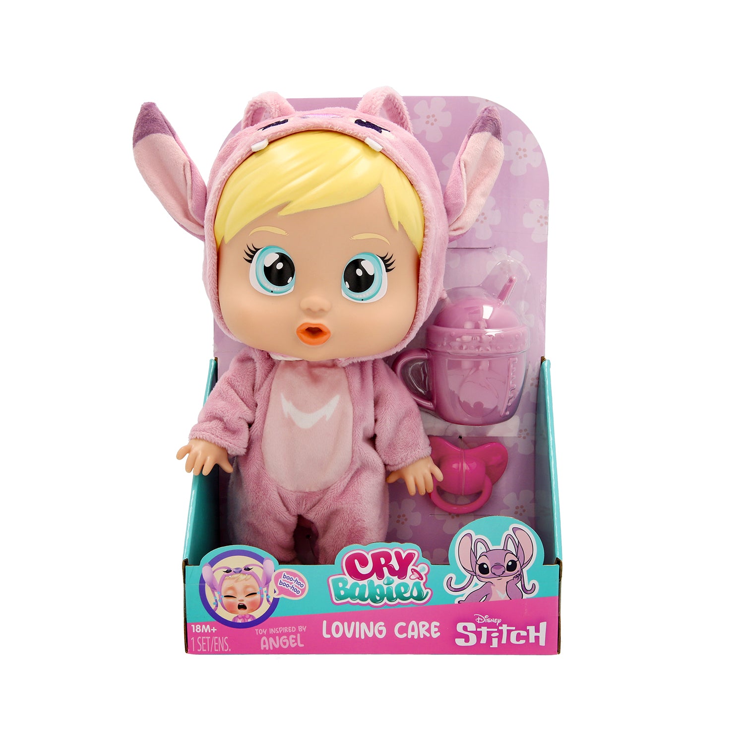 IMC TOYS - Cry Babies Loving Care Disney Bambola con Lacrime Vere e Accessori 18+ Mesi