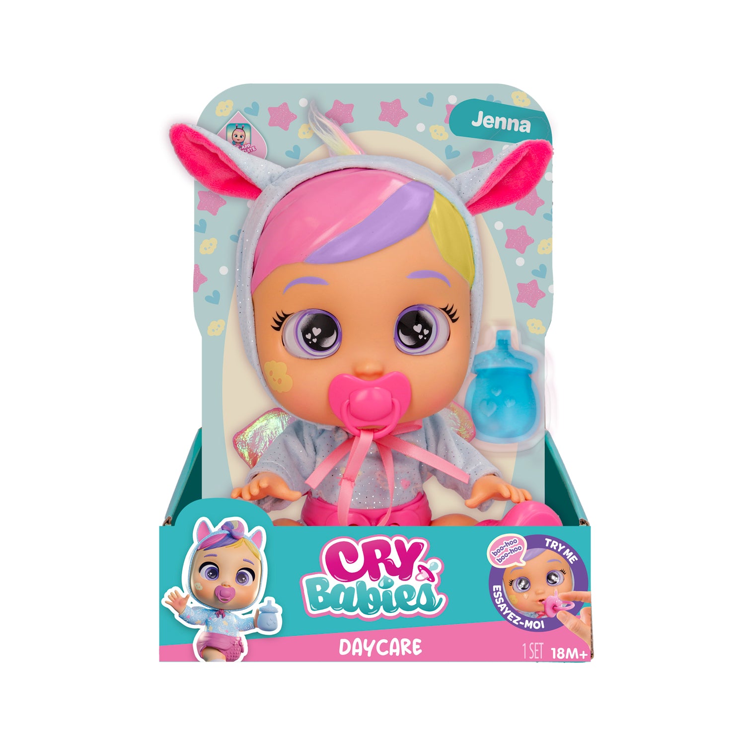 IMC TOYS - Cry Babies Daycare Jenna - Bambola Interattiva che Piange Lacrime Vere