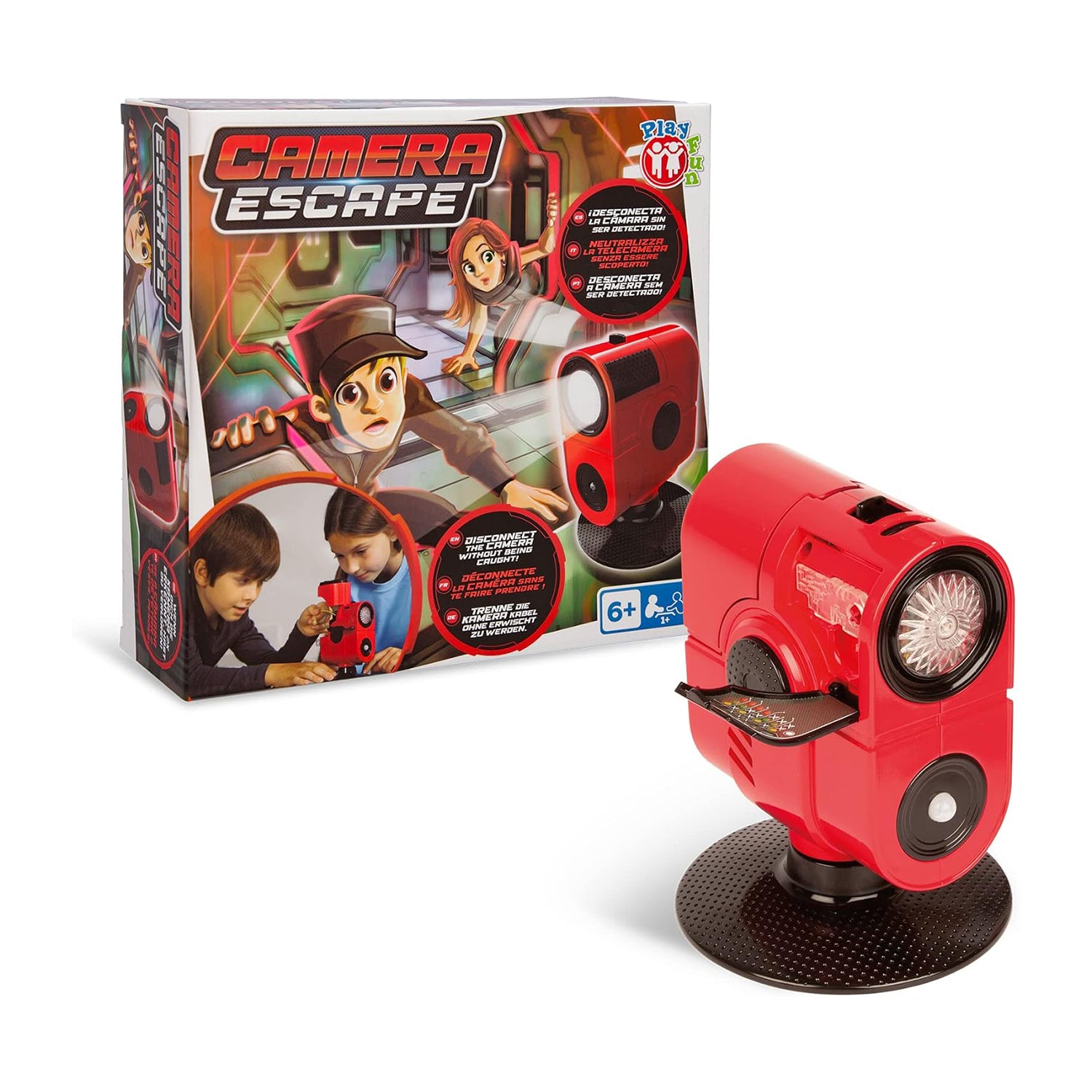 IMC TOYS - Play Fun Camera Escape Gioco di Strategia con Sensore di Movimento, Luce e Suoni 6+ Anni