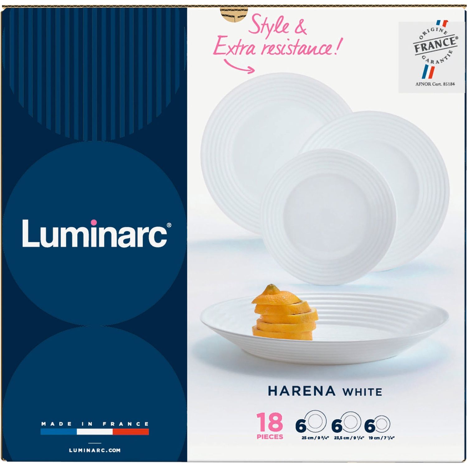 LUMINARC - Servizio di piatti Harena 18 pezzi White