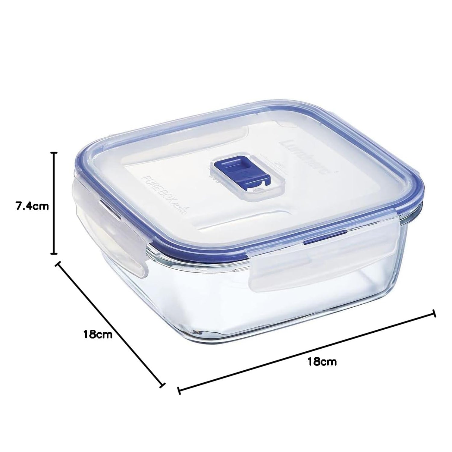 LUMINARC - Contenitore Ermetico Quadrato Pure Box Active 122 cl