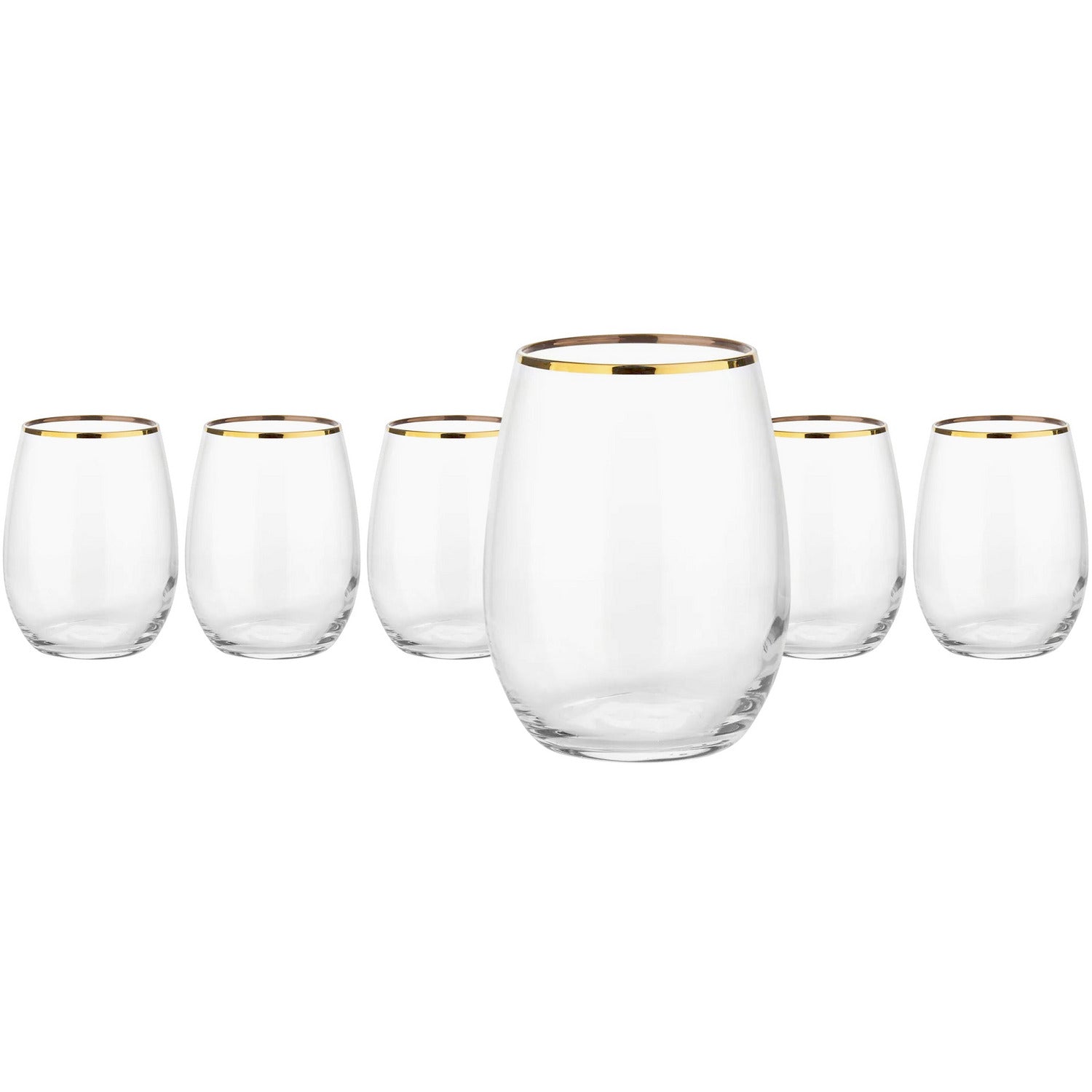 PASABAHCE - Bicchieri in vetro Amber Golden bordo oro 35 cl - set 6 pezzi