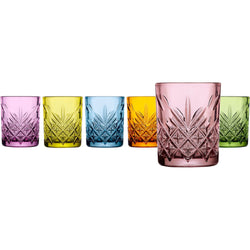 PASABAHCE - Bicchieri in vetro Timeless Soft Multicolor 34,5 cl - set 6 pezzi