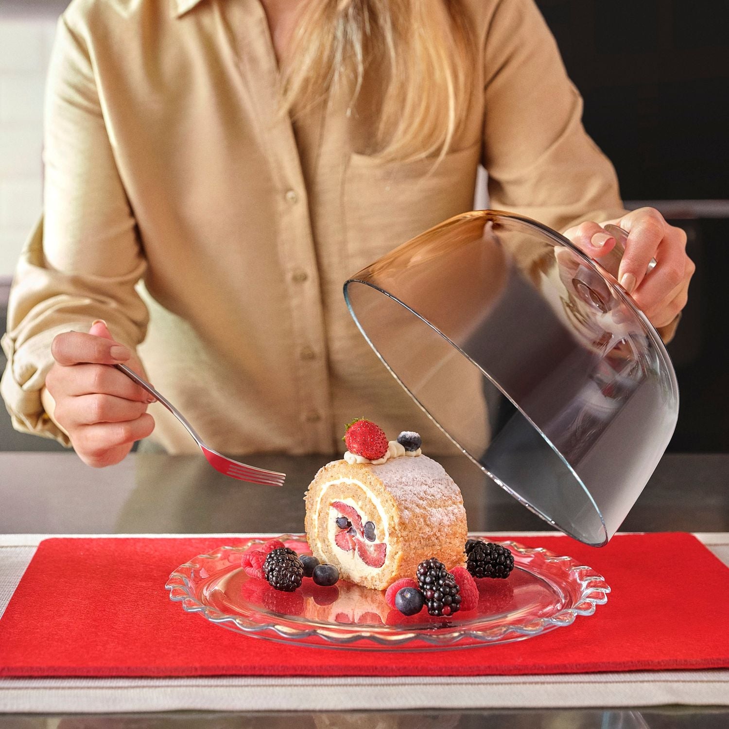 PASABAHCE - Piatto Torta in vetro con campana Linea Patisserie - diametro 26 cm