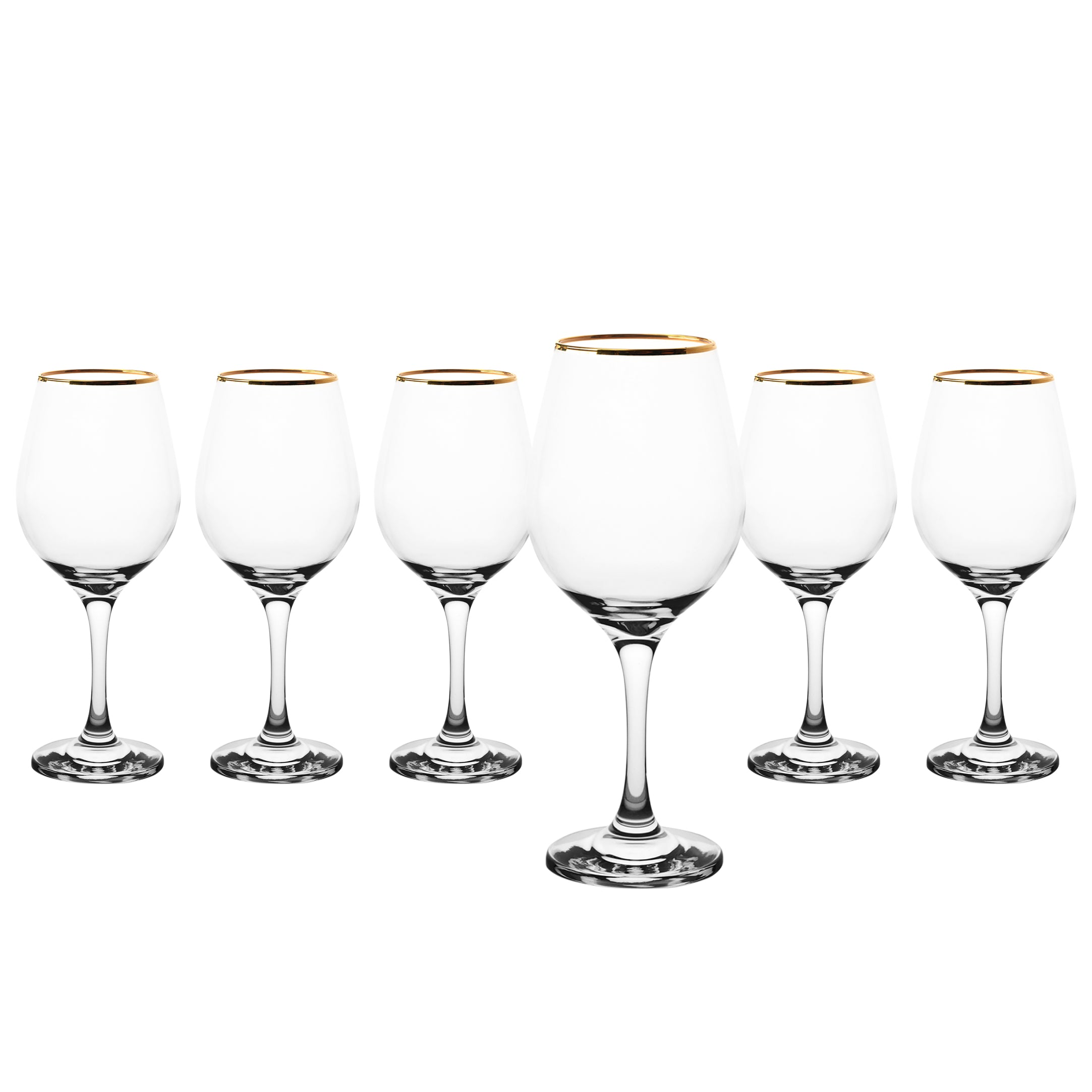 PASABAHCE - Calici in Vetro Golden Touch Amber con Bordo Oro 46 cl - set 6 pezzi