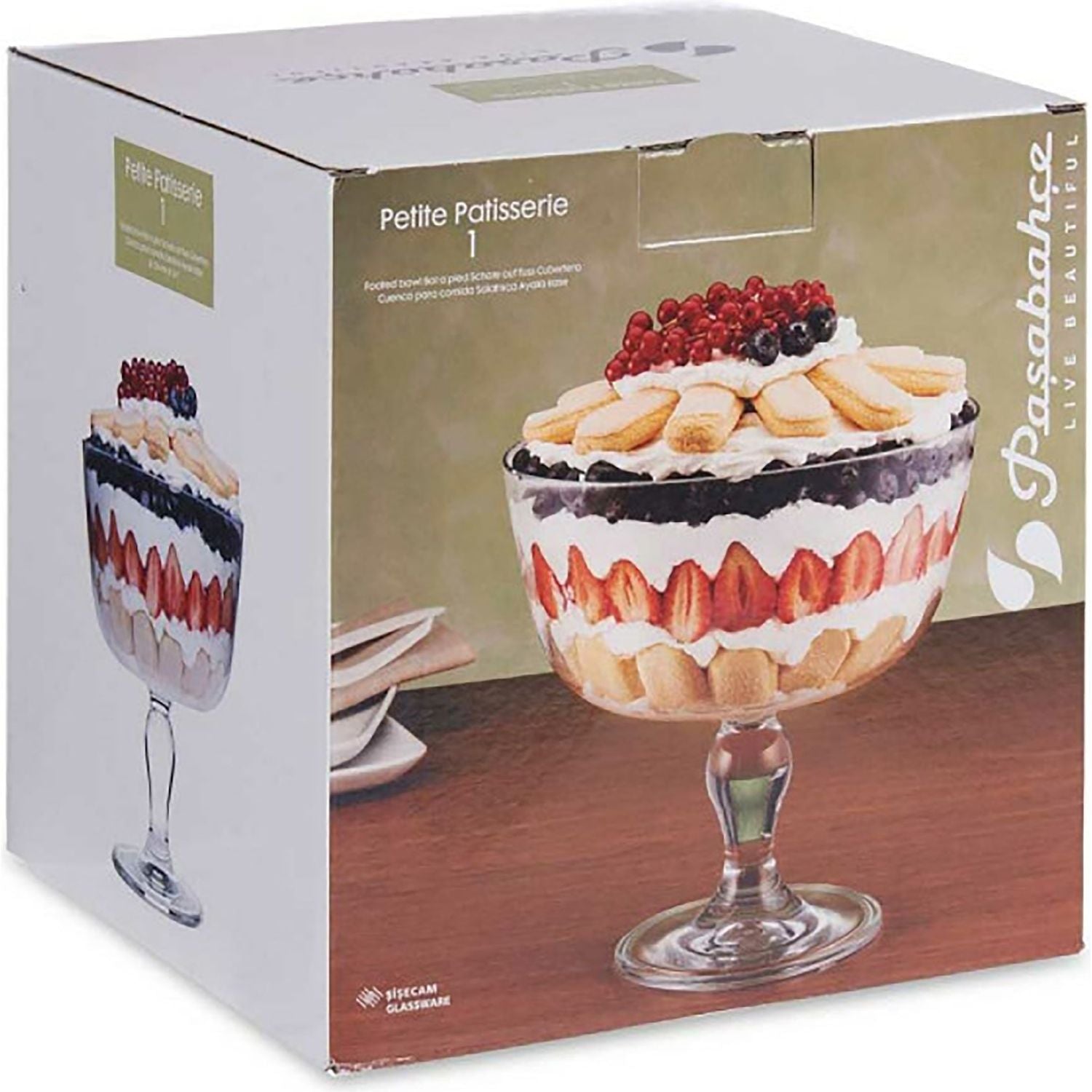 PASABAHCE - Alzata Porta Torta Trasparente in Vetro Linea Patisserie - h22,2 cm x ø22,4 cm