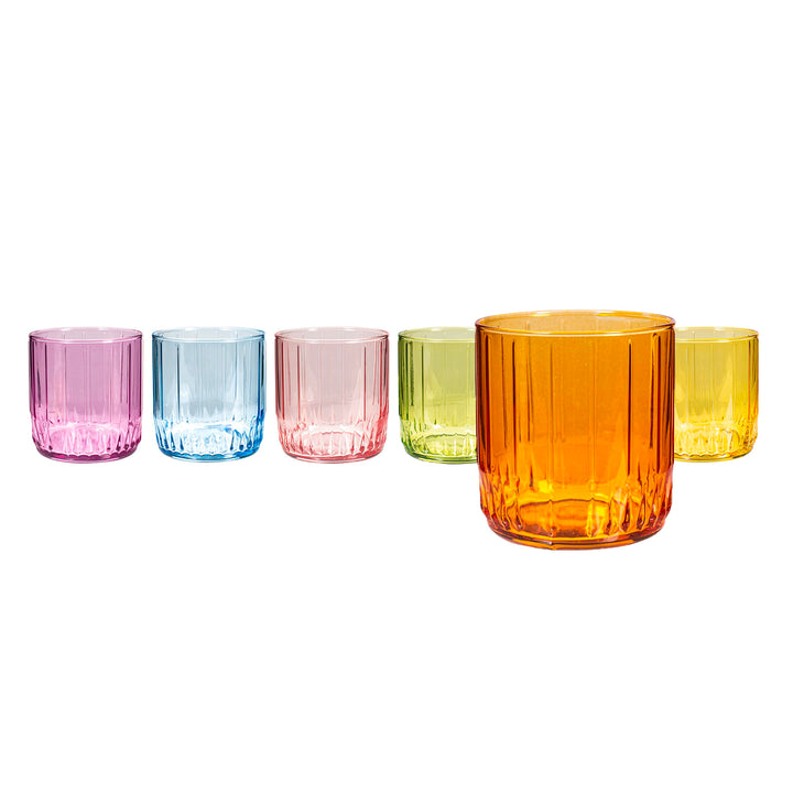 PASABAHCE - Bicchieri in vetro Linea Leia Multicolor 26 cl - set 6 pezzi