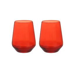 PASABAHCE - Set 2 Bicchieri acqua in vetro Rosso Allegra 42 cl