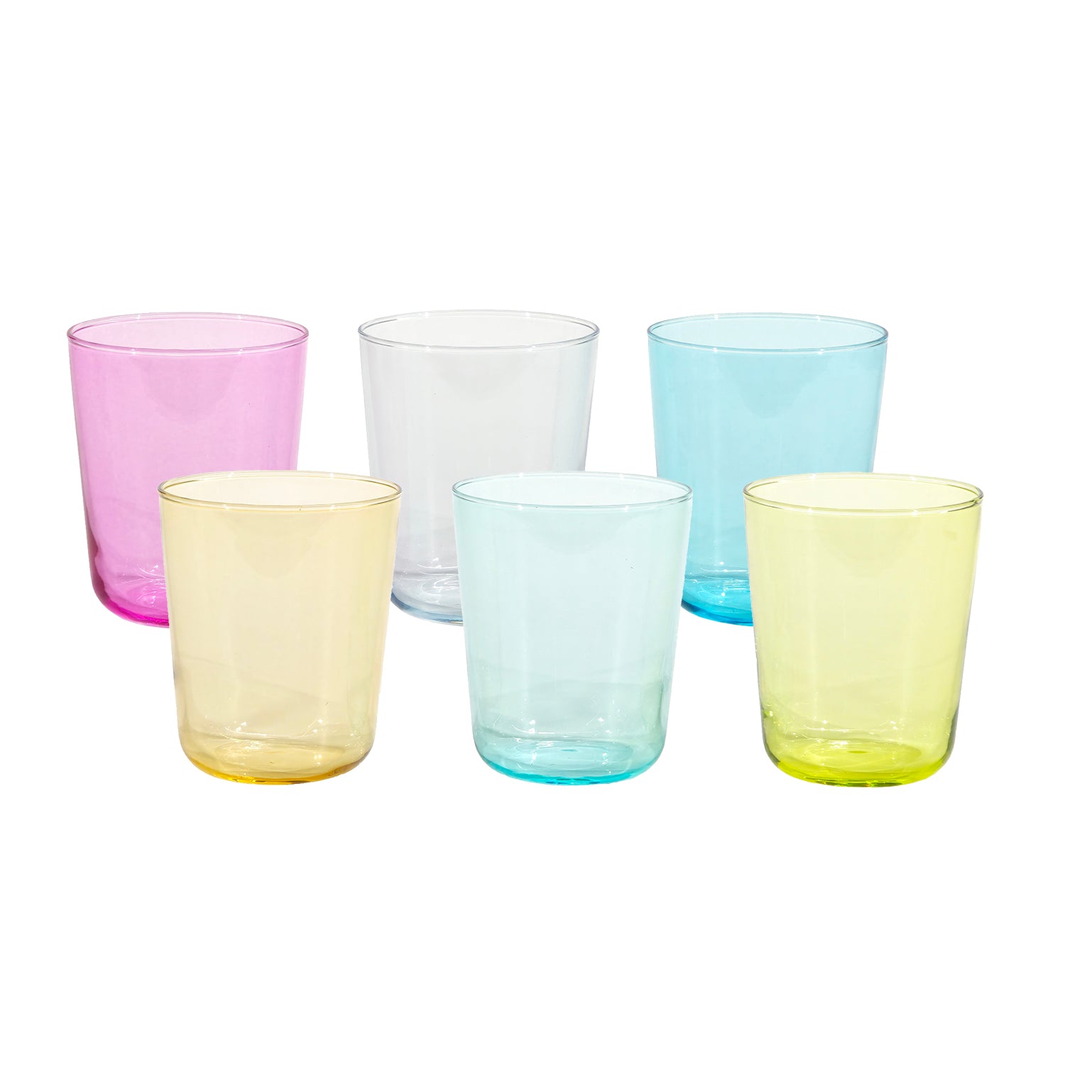 PASABAHCE - Bicchieri in vetro Otto Multicolor 31 cl - set 6 pezzi