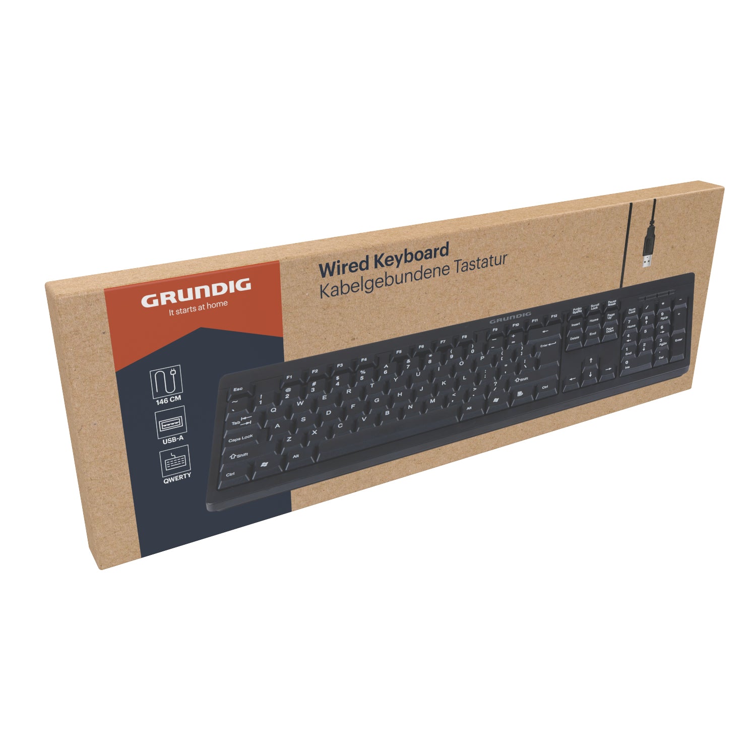 GRUNDIG - Tastiera Usb Cablata con Cavo 146 cm