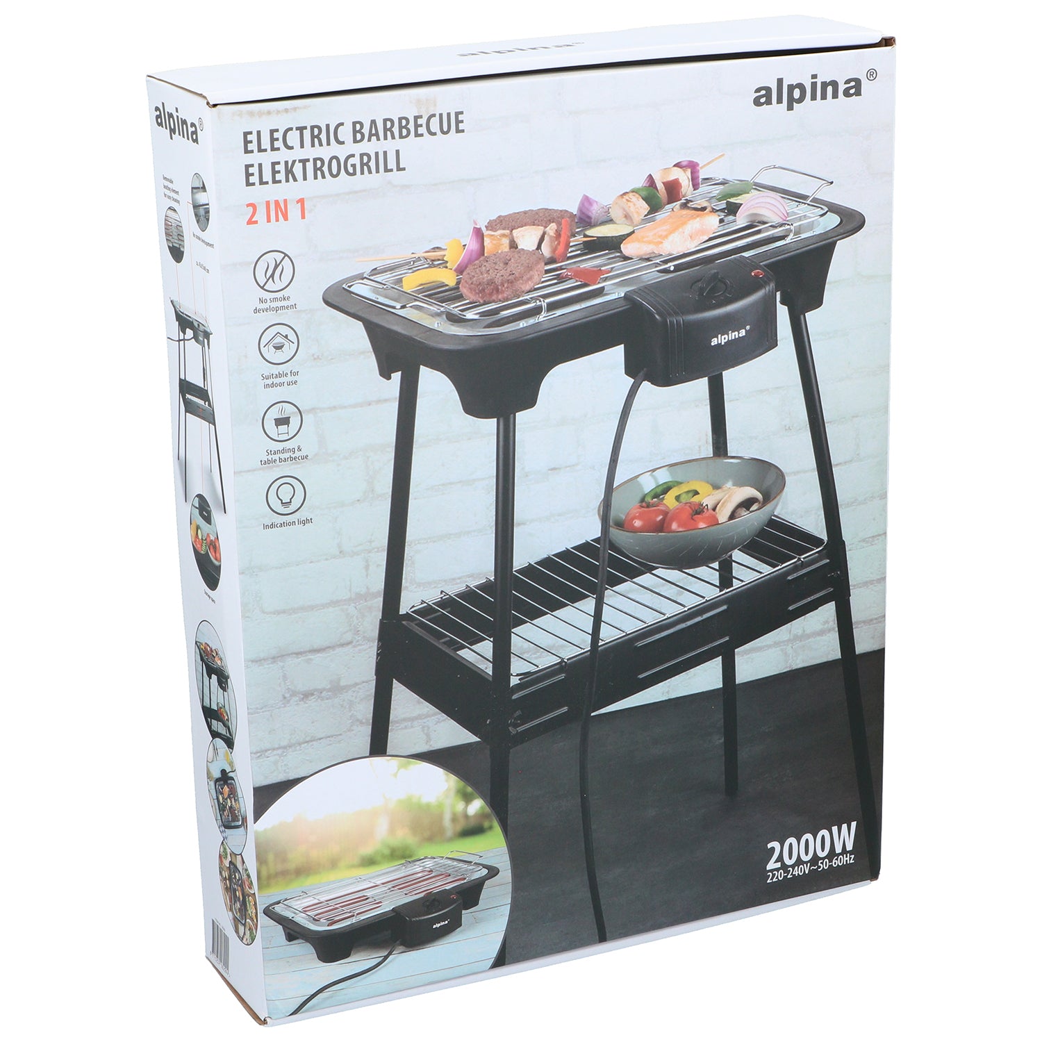 ALPINA - Barbecue Elettrico 2 in 1 2000W