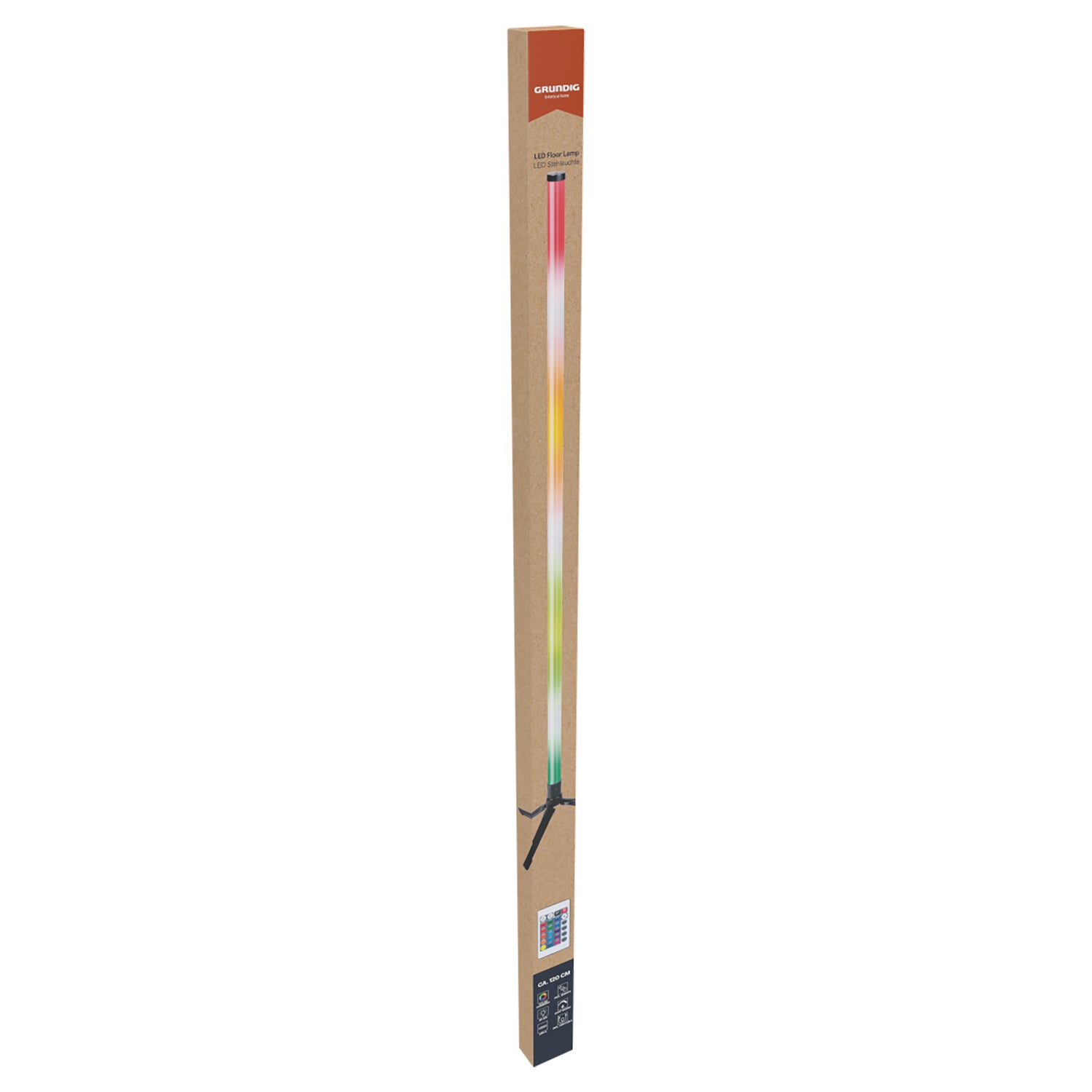 GRUNDIG - Lampada da terra LED RGBW Dimmerabile con telecomando - h120 cm diametro 30 cm