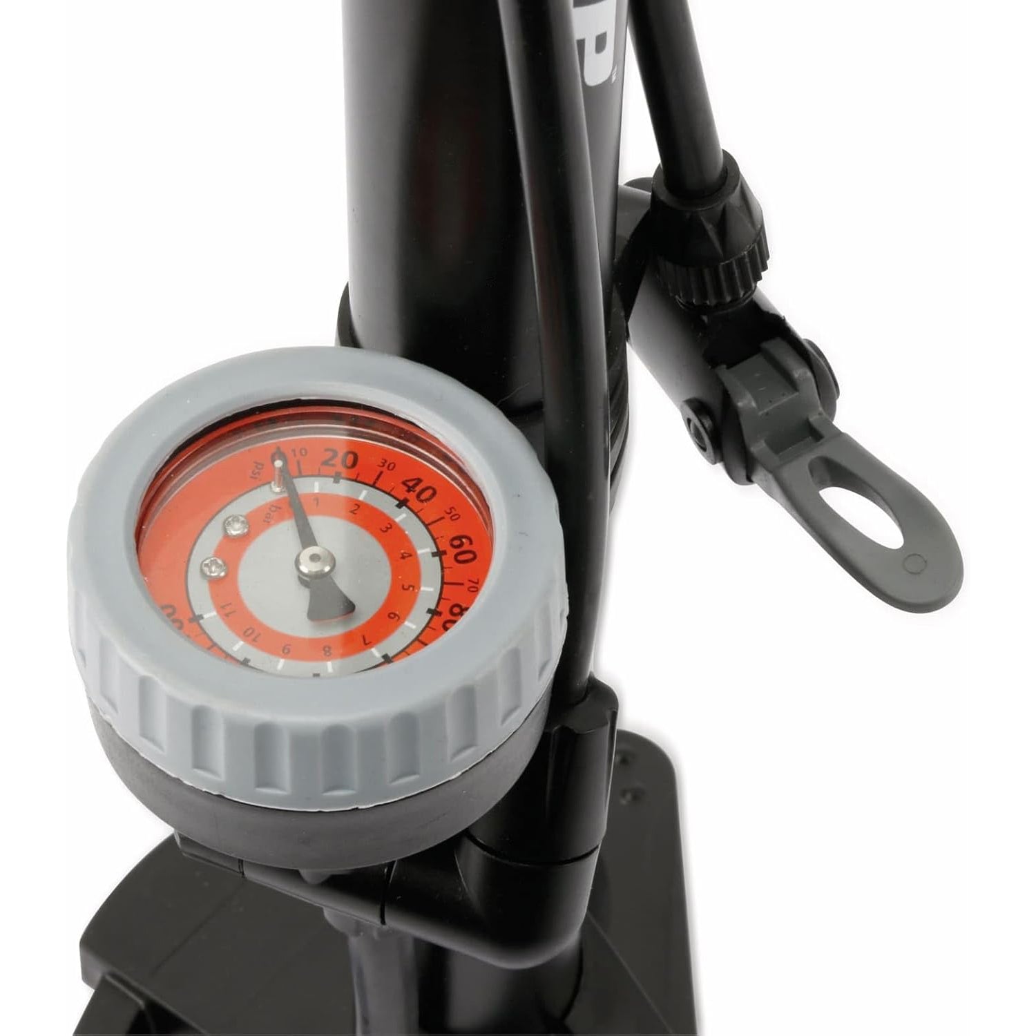 DUNLOP - Pompa da Terra per Bicicletta con Manometro Analogico e Adattatori - Compatibile con valvole Schrader, Presta e Dunlop