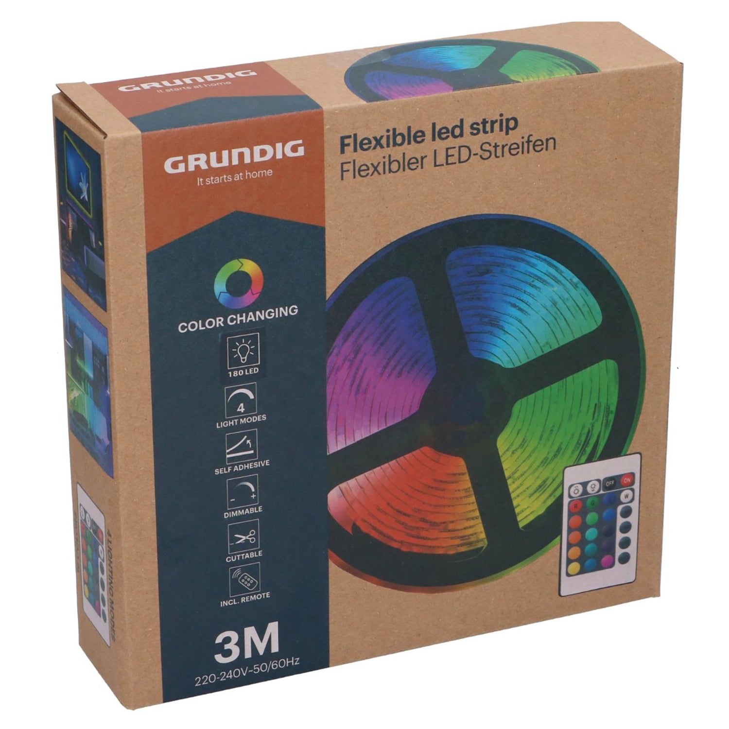 GRUNDIG - Striscia LED RGB 3 Metri con Telecomando