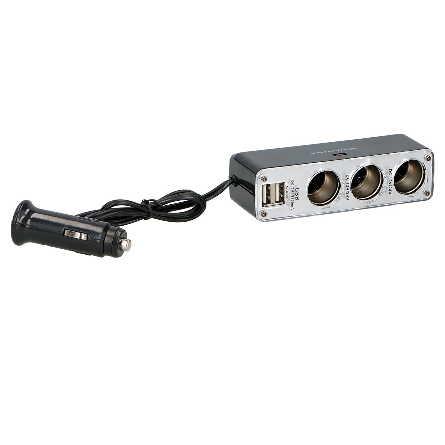 DUNLOP - Caricatore USB Auto 12/24V 3,1A con Presa Tripla