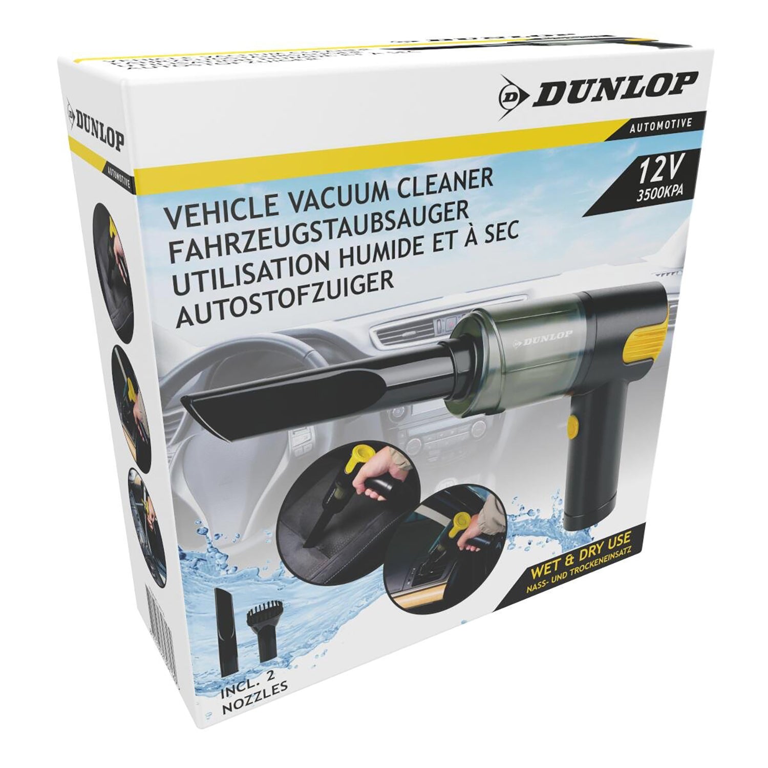 DUNLOP - Aspirapolvere Auto Ricaricabile 2 in 1 40 Watt