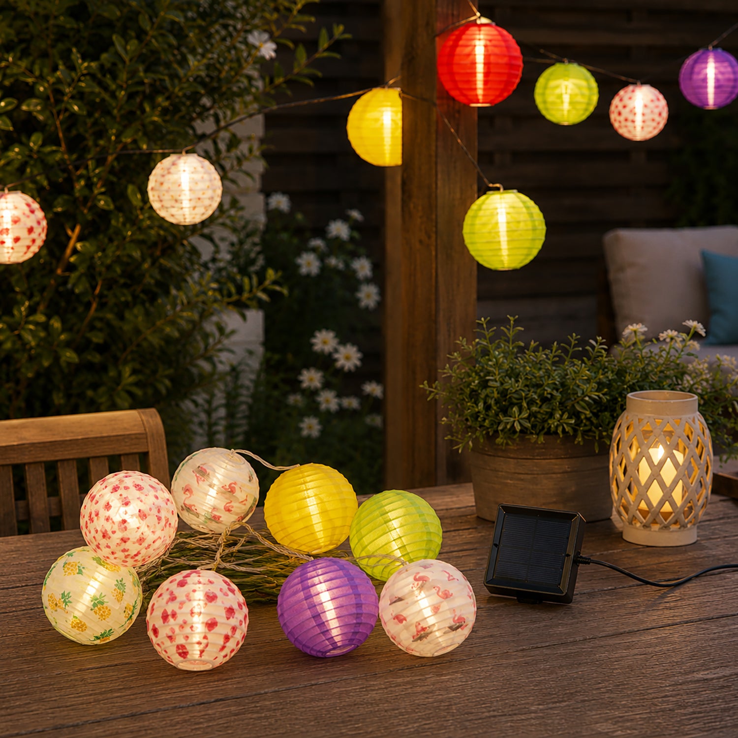 ARTICASA - Catena di Lampioncini Solari Decorativi 10 Luci da Esterno