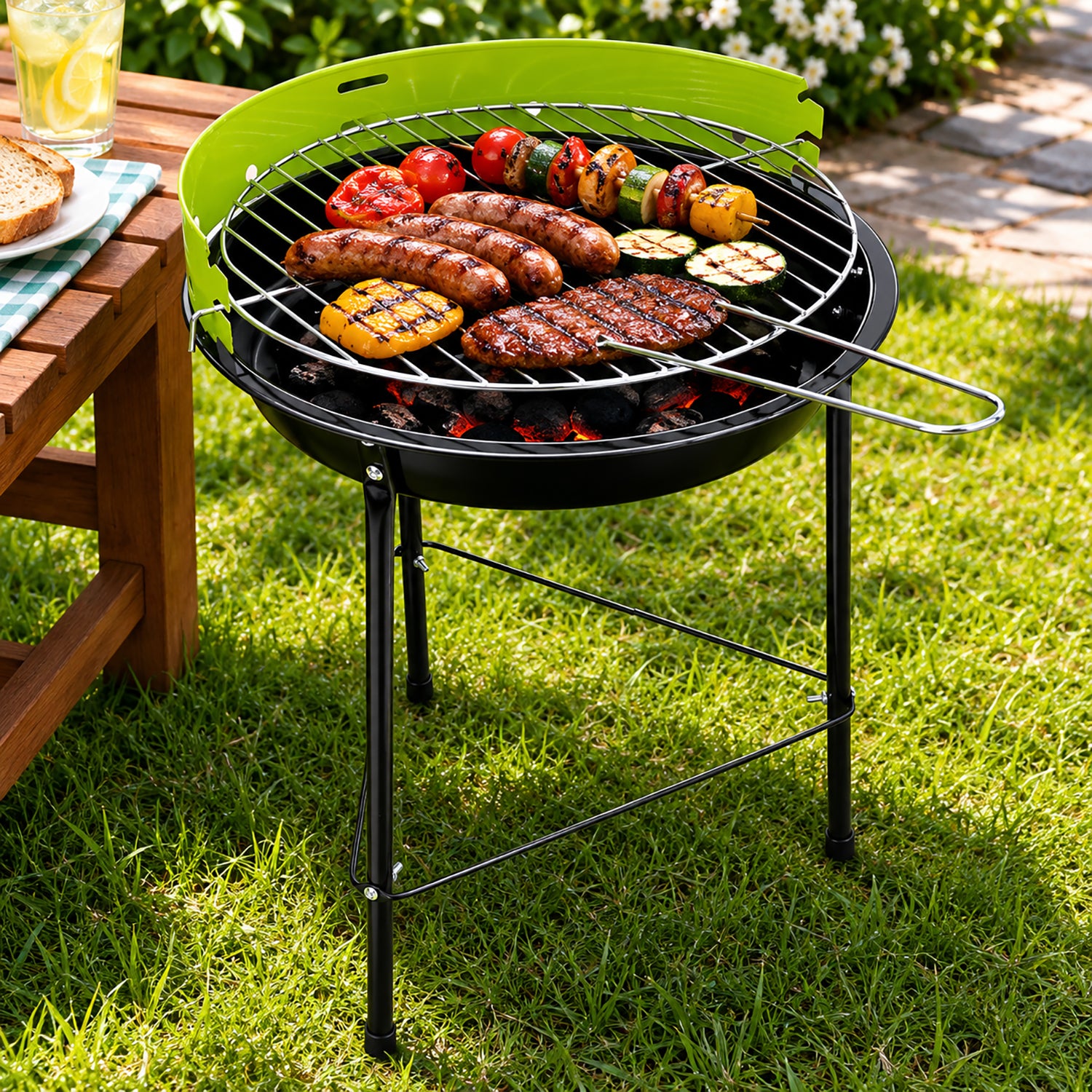 ALPINA - Barbecue a Carbone Tondo in Metallo diametro 33 cm
