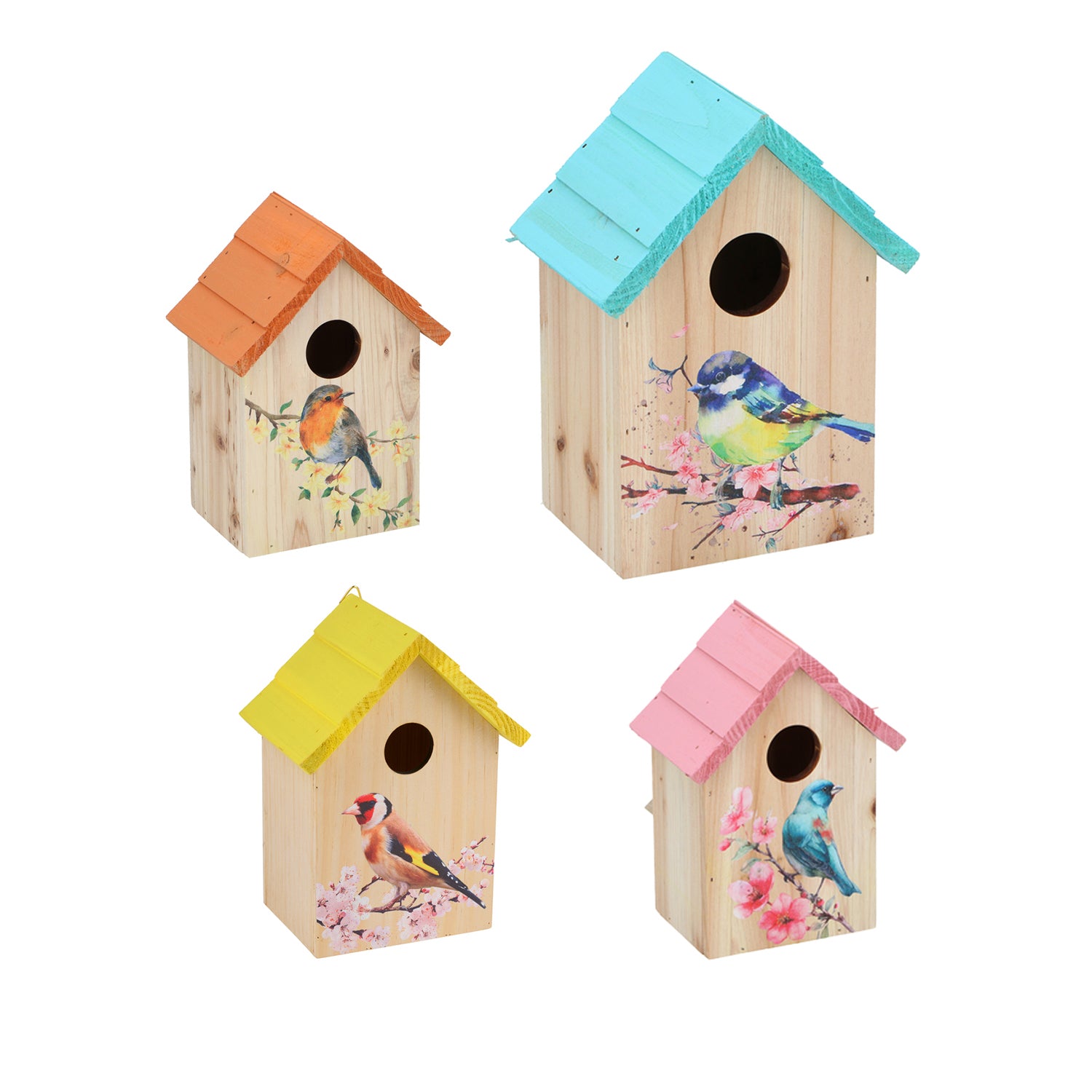 KINZO - Casetta per Uccellini Decorativa - h19,5x14x10 cm