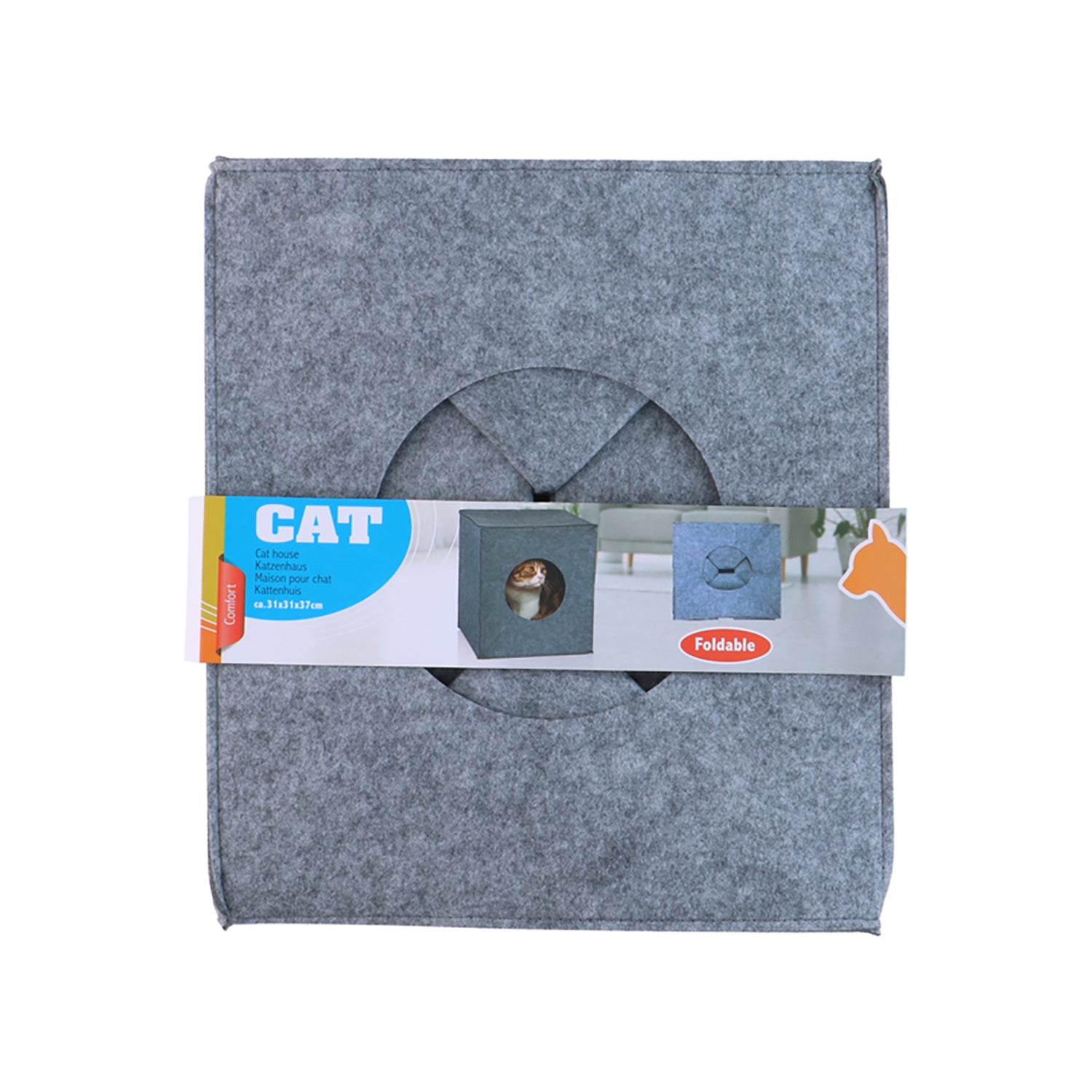 PET COMFORT - Casetta Richiudibile per Gatto - h33x37x33 cm