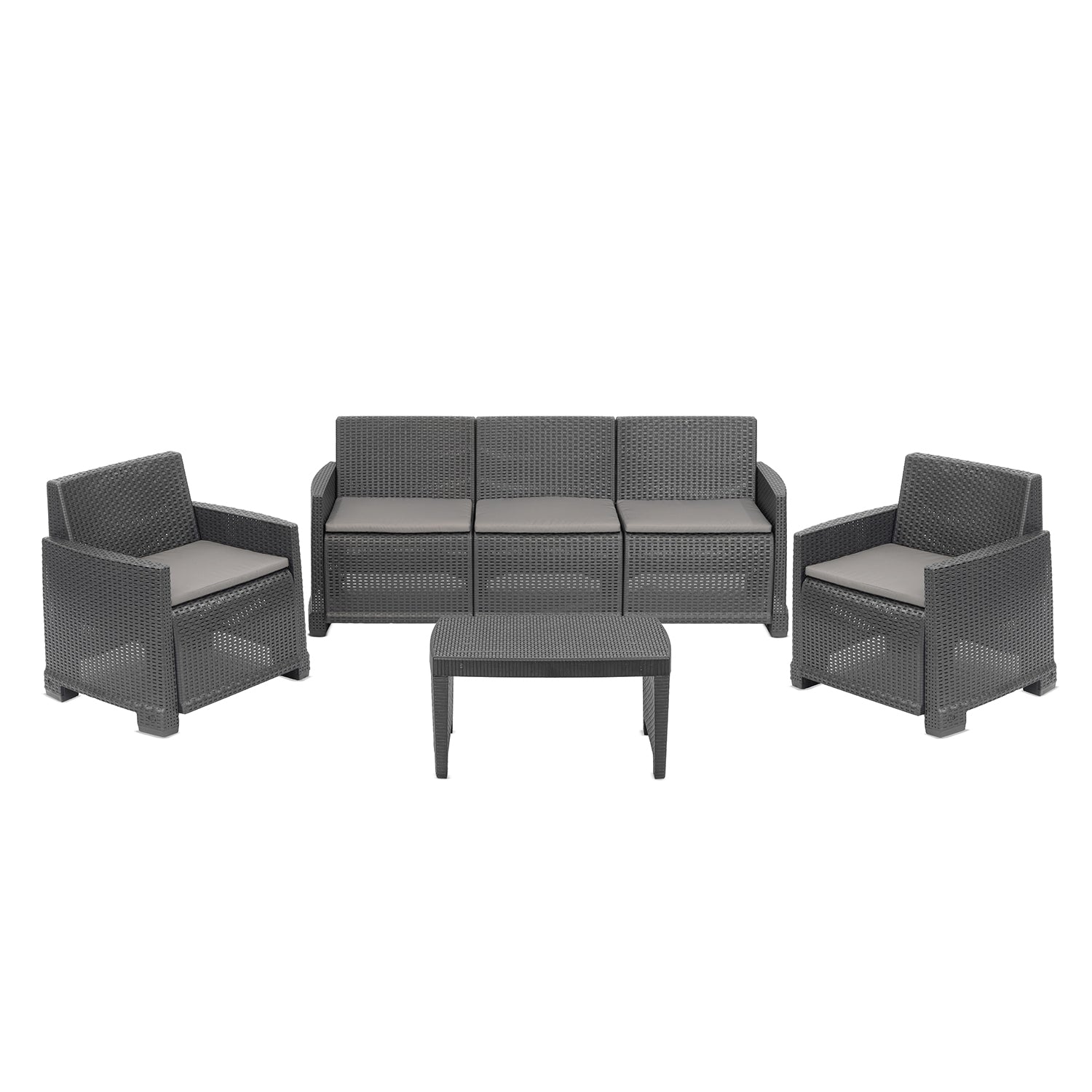 PROGARDEN - Set da giardino Salento Antracite Linea Rattan