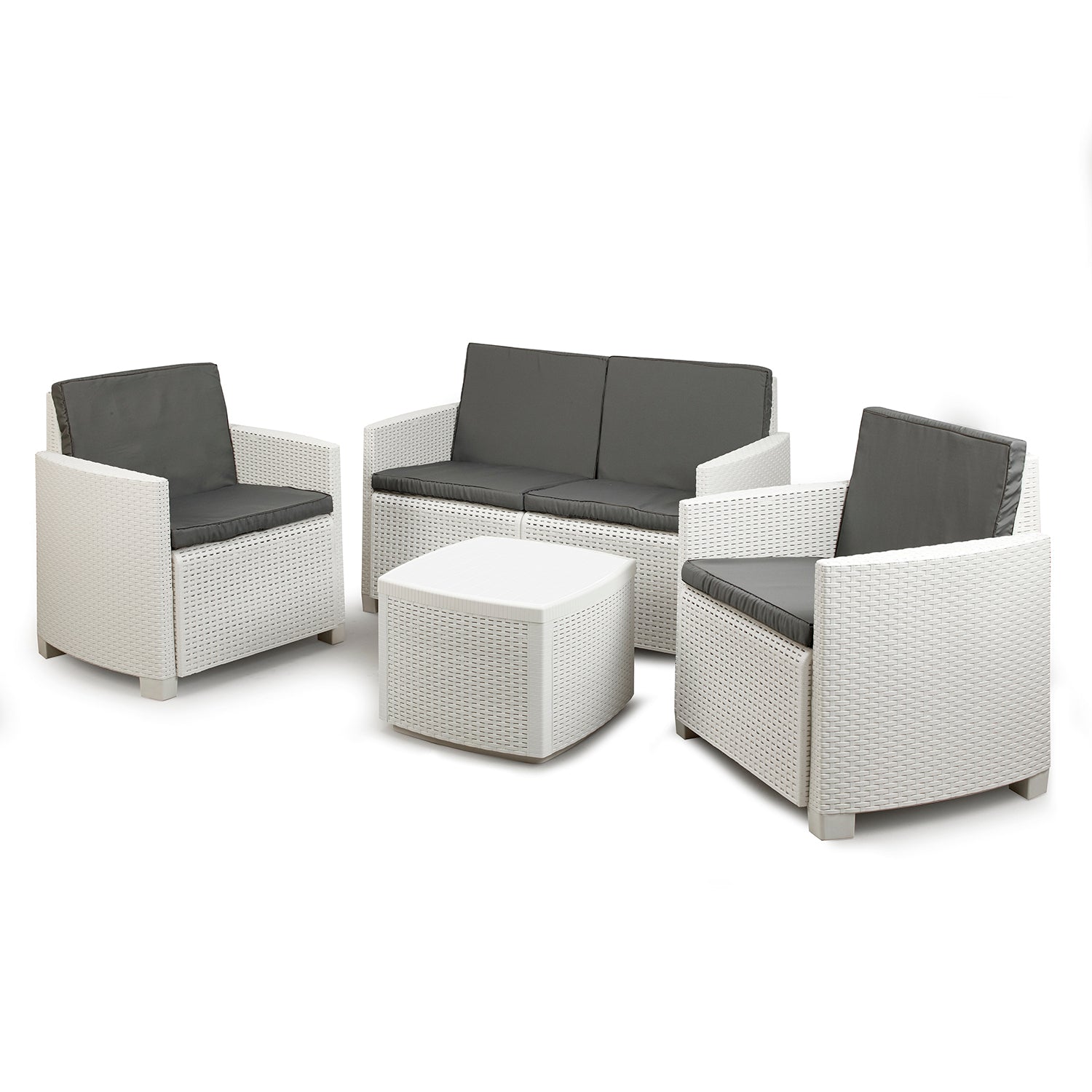 PROGARDEN - Set da giardino Vesuvio Bianco Linea Rattan