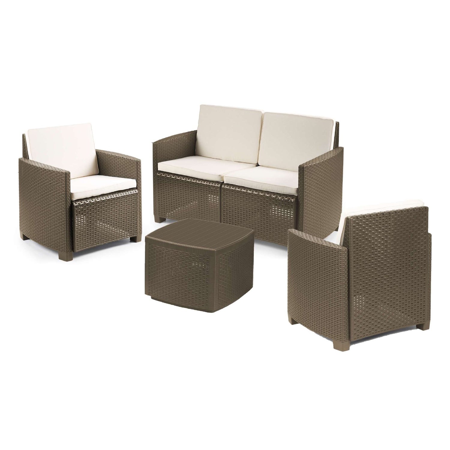 PROGARDEN - Set da giardino Vesuvio Marrone Linea Rattan