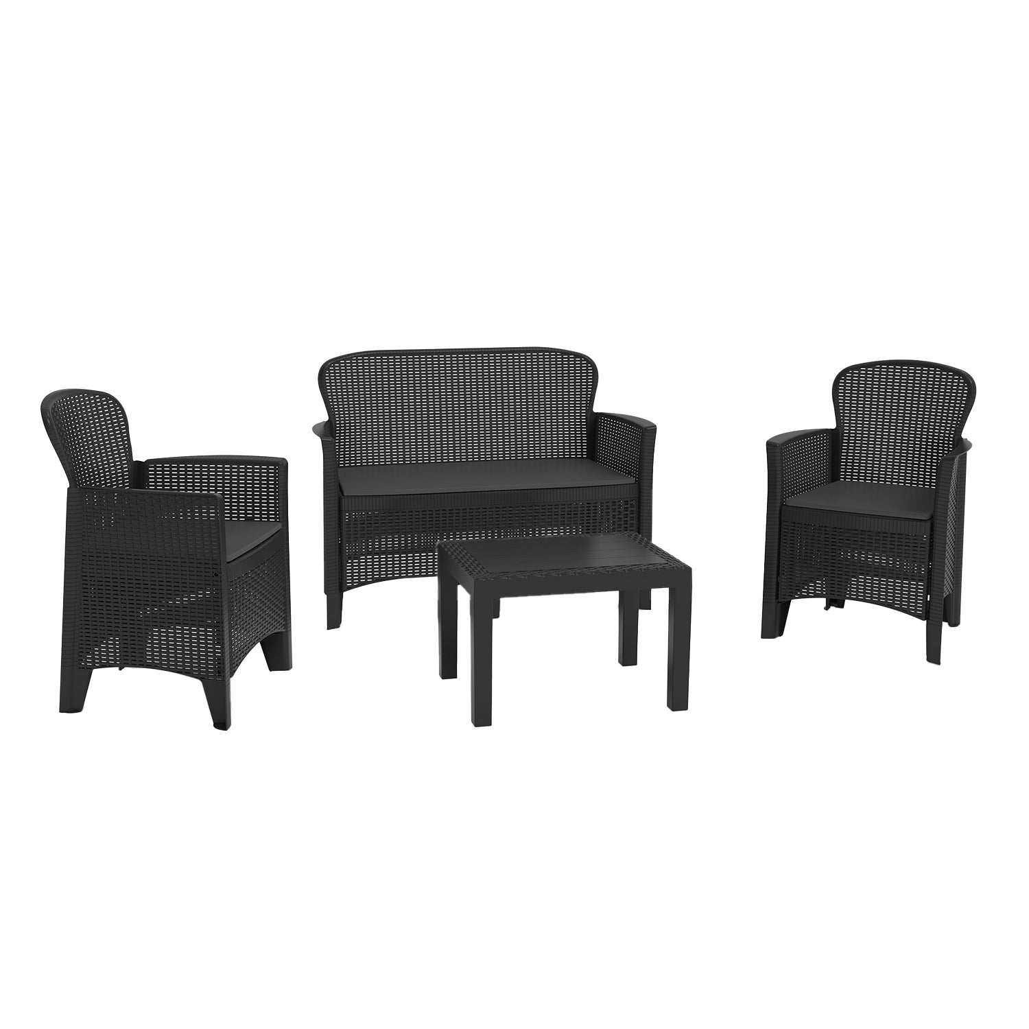PROGARDEN - Set da giardino Jungle Antracite Linea Rattan