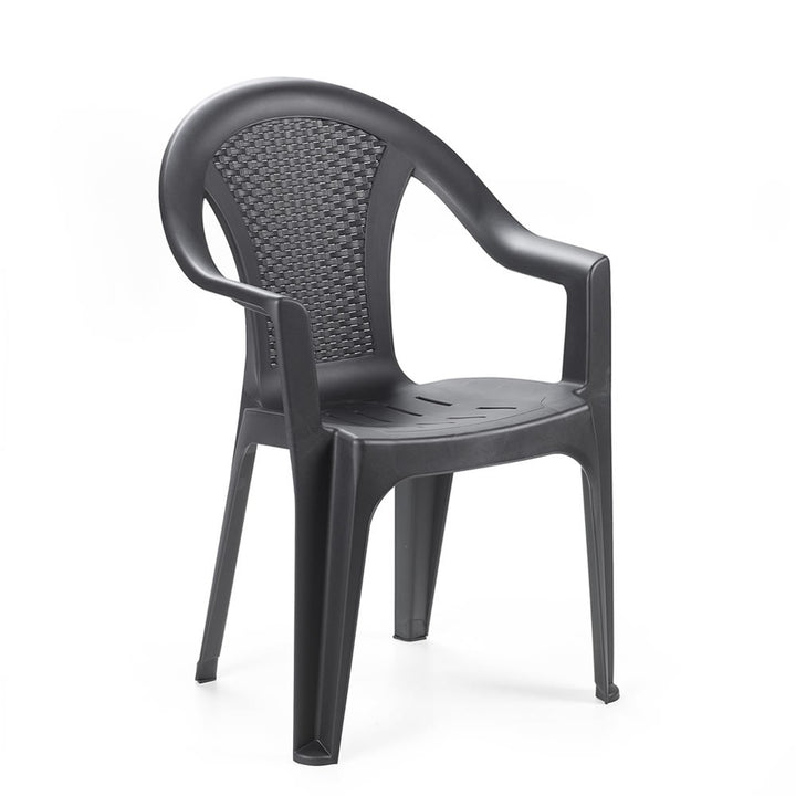 PROGARDEN - Sedia da giardino Ischia Antracite Linea Rattan - h81x54x56 cm