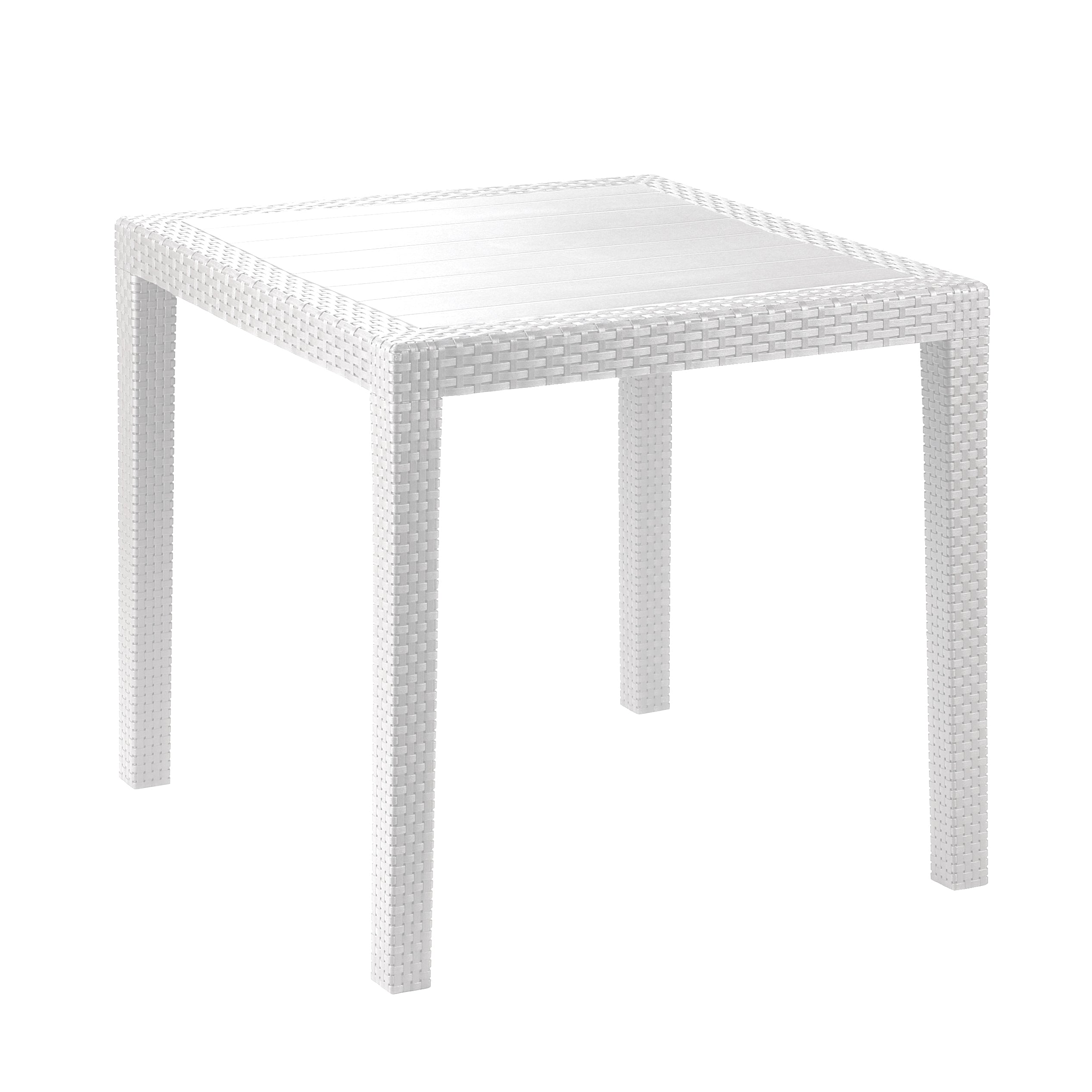 PROGARDEN - Tavolo da giardino King Bianco Linea Rattan - h72x79x79 cm