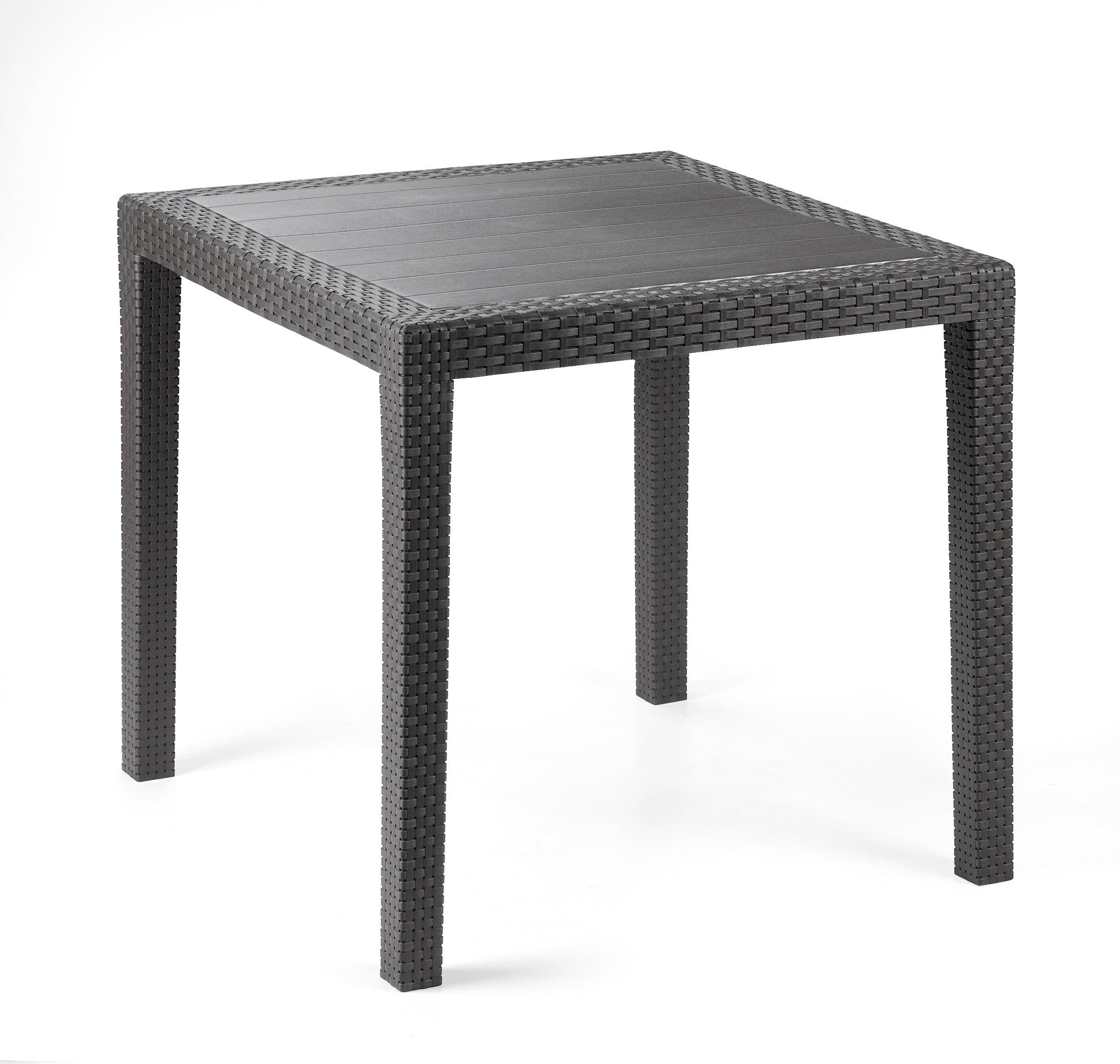 PROGARDEN - Tavolo da giardino King Antracite Linea Rattan - h72x79x79 cm